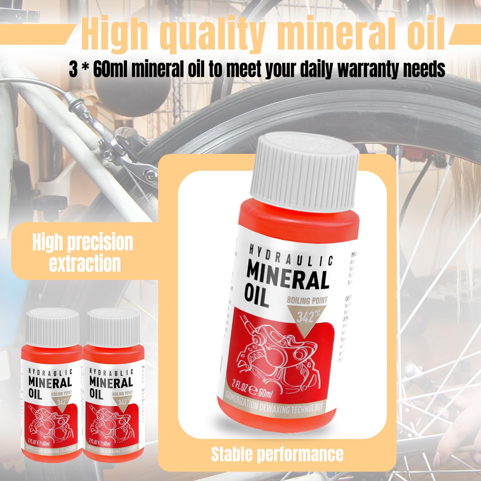 Pmbqifay brake bleed kit being used on a bike for cleaner bleeding