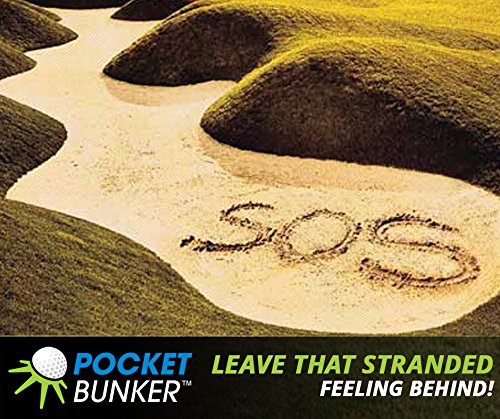 Golfer practicing with Pocket Bunker in backyard for quick short-game improvement