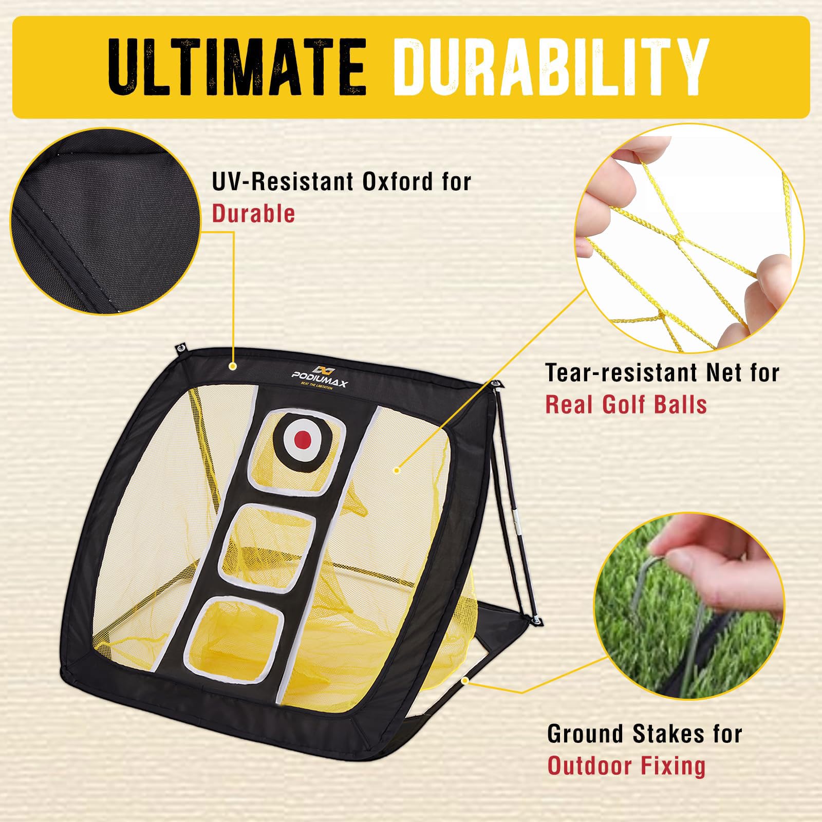 PodiuMax reinforced fiberglass frame and seams providing stable durability