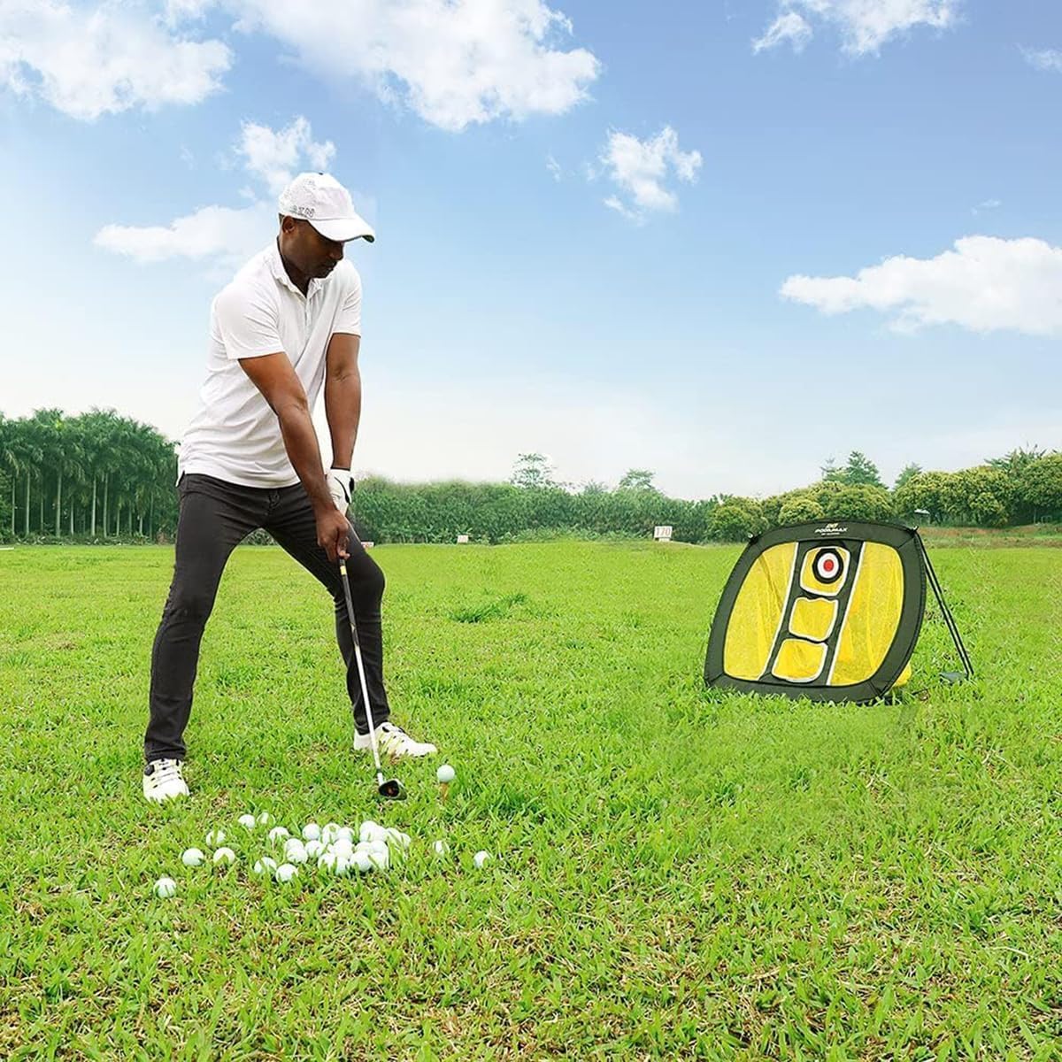PodiuMax deployed in a garage for indoor chipping during bad weather