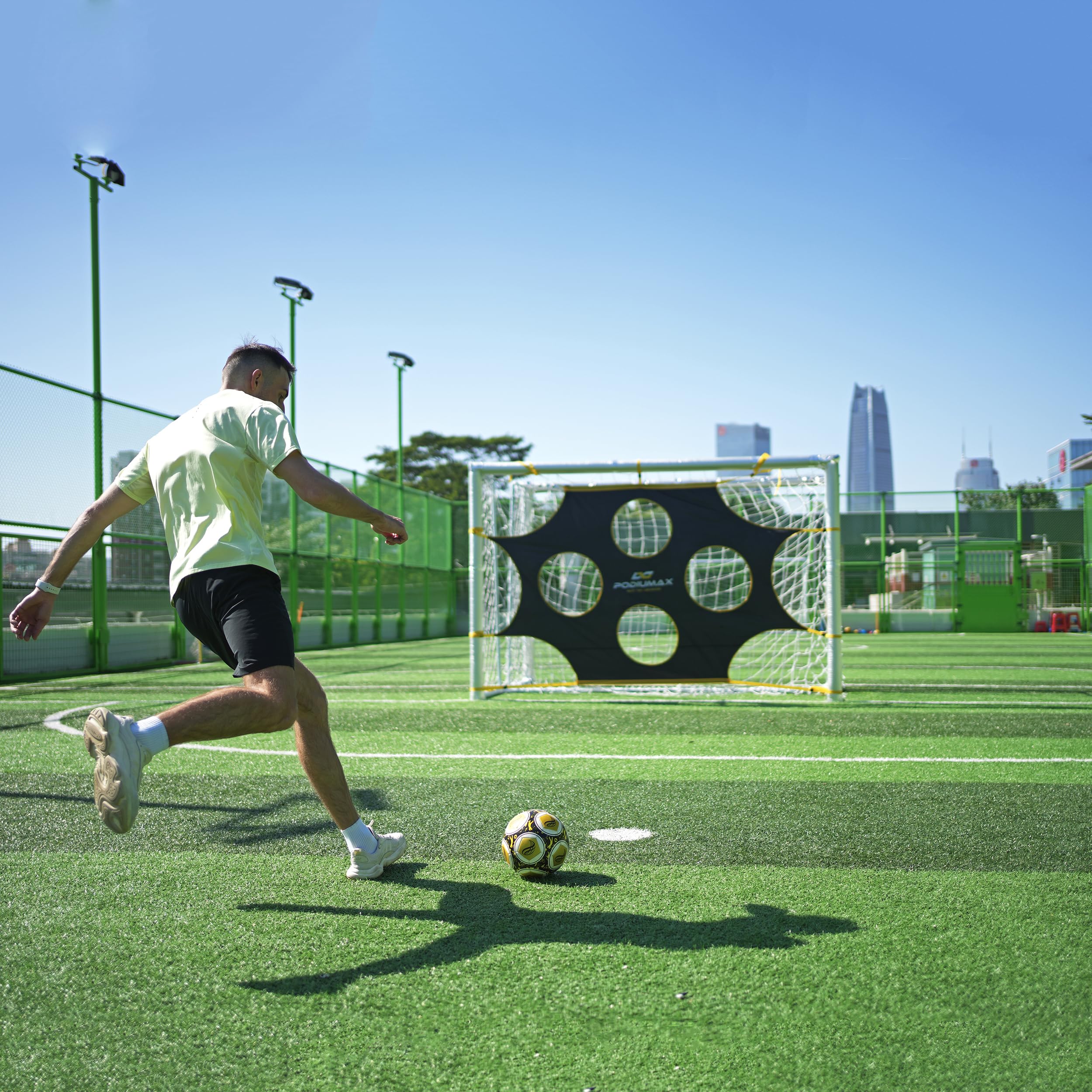 PodiuMax backyard training setup showing net in use for regular practice benefit