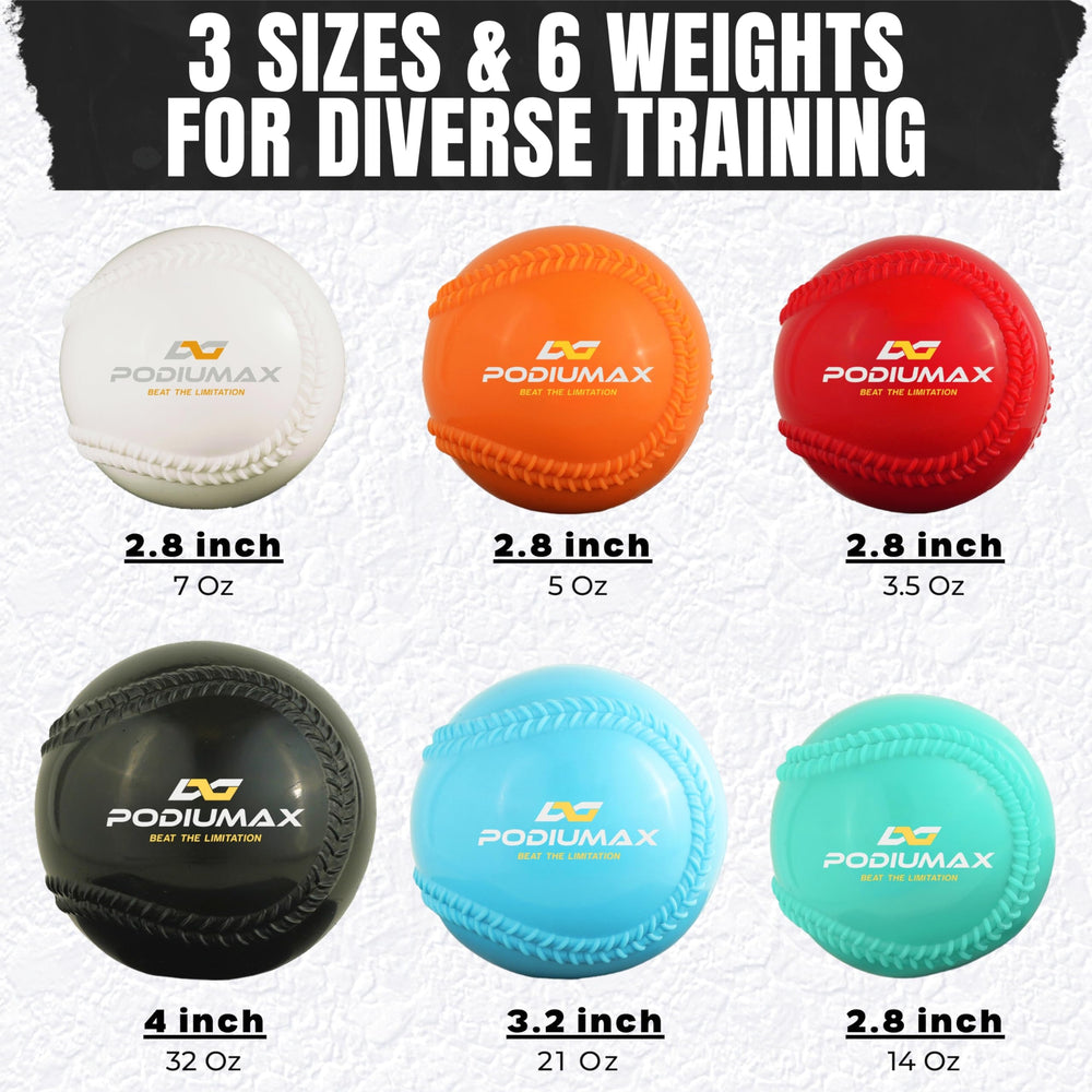 PodiuMax weight label detail showing ounces to choose proper progressive resistance