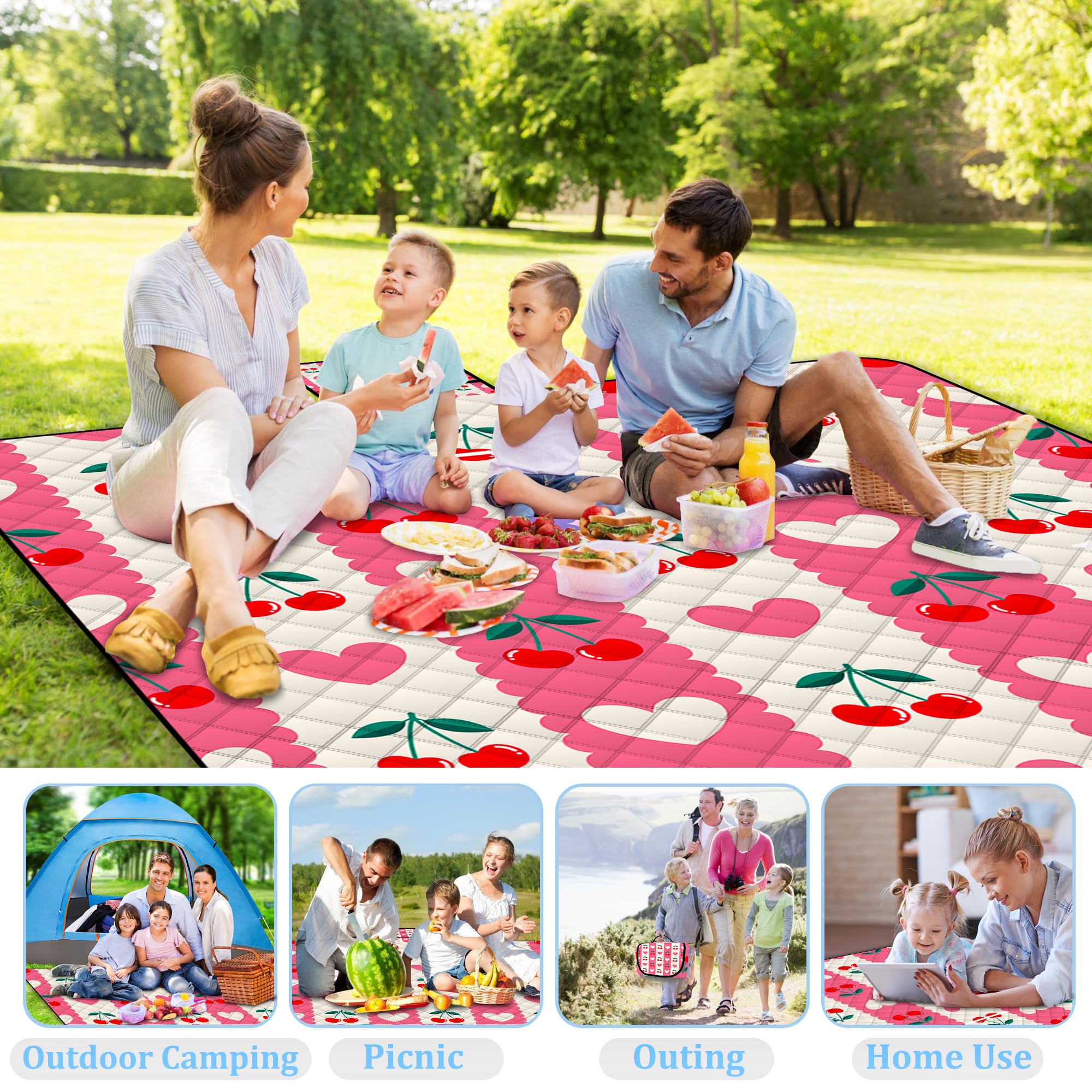 Poedist blanket on beach with family gathering, enabling comfortable group seating