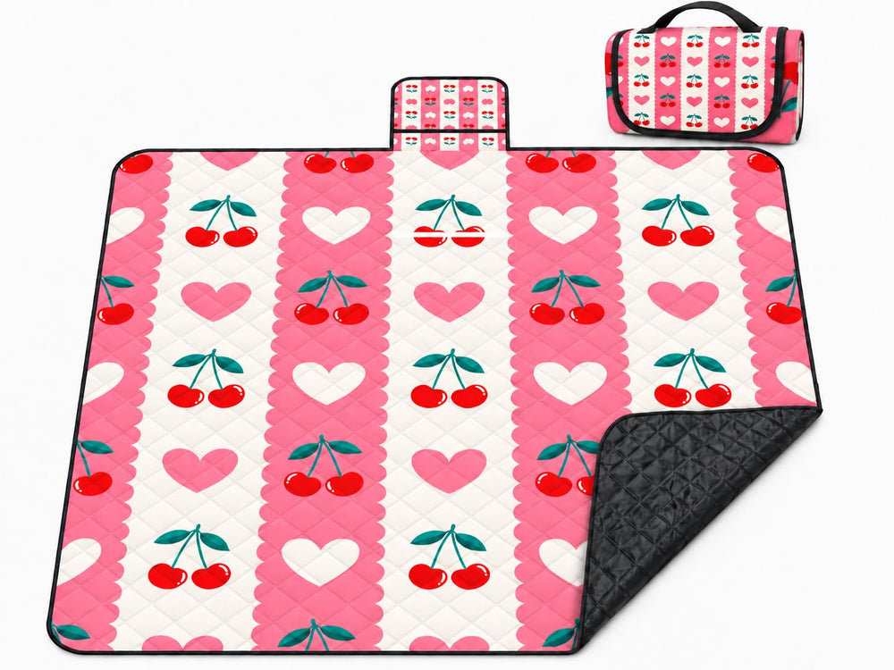 Poedist front view pink blanket showing full printed surface and color appeal