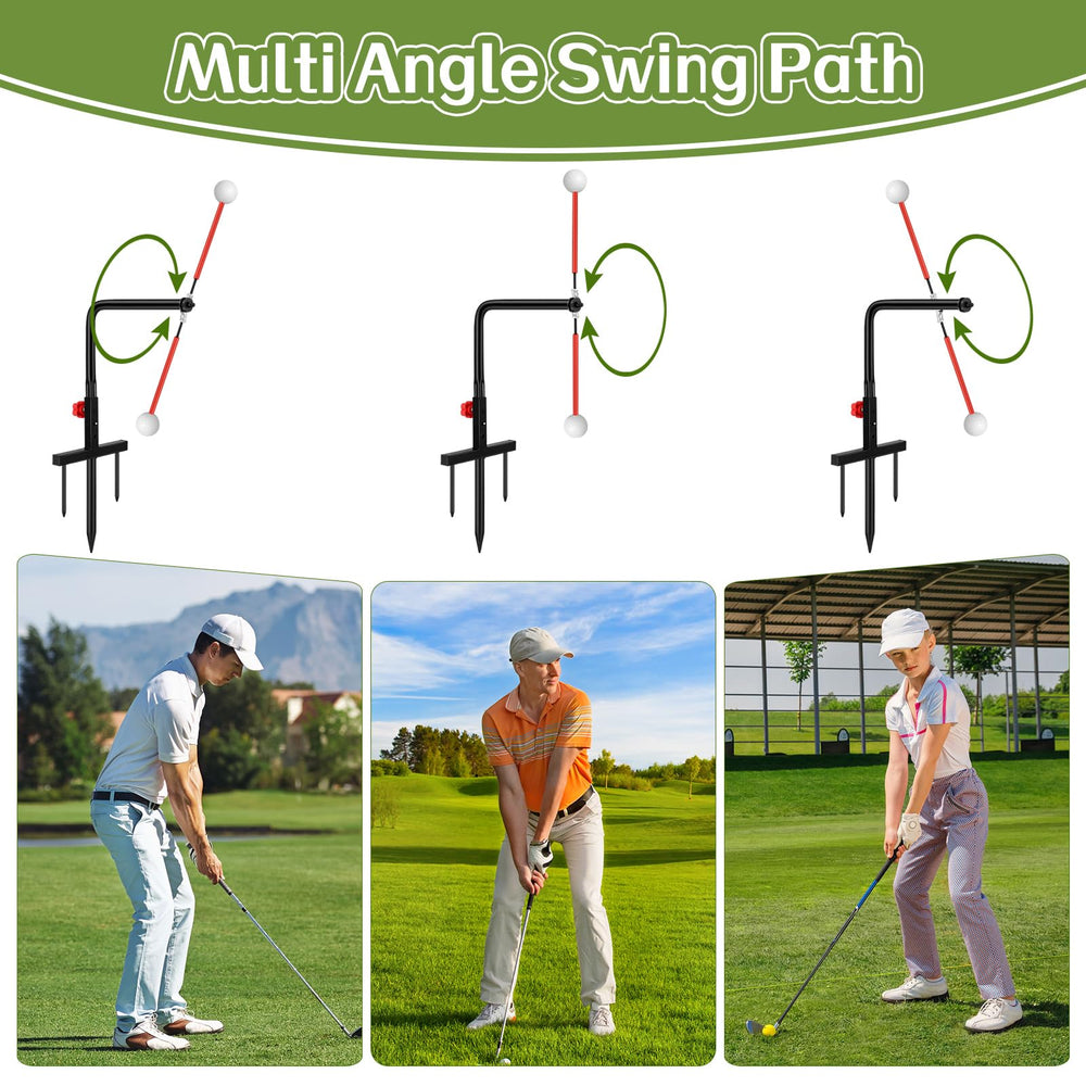 Poen size scale with club to show compact portable dimensions for easy storage