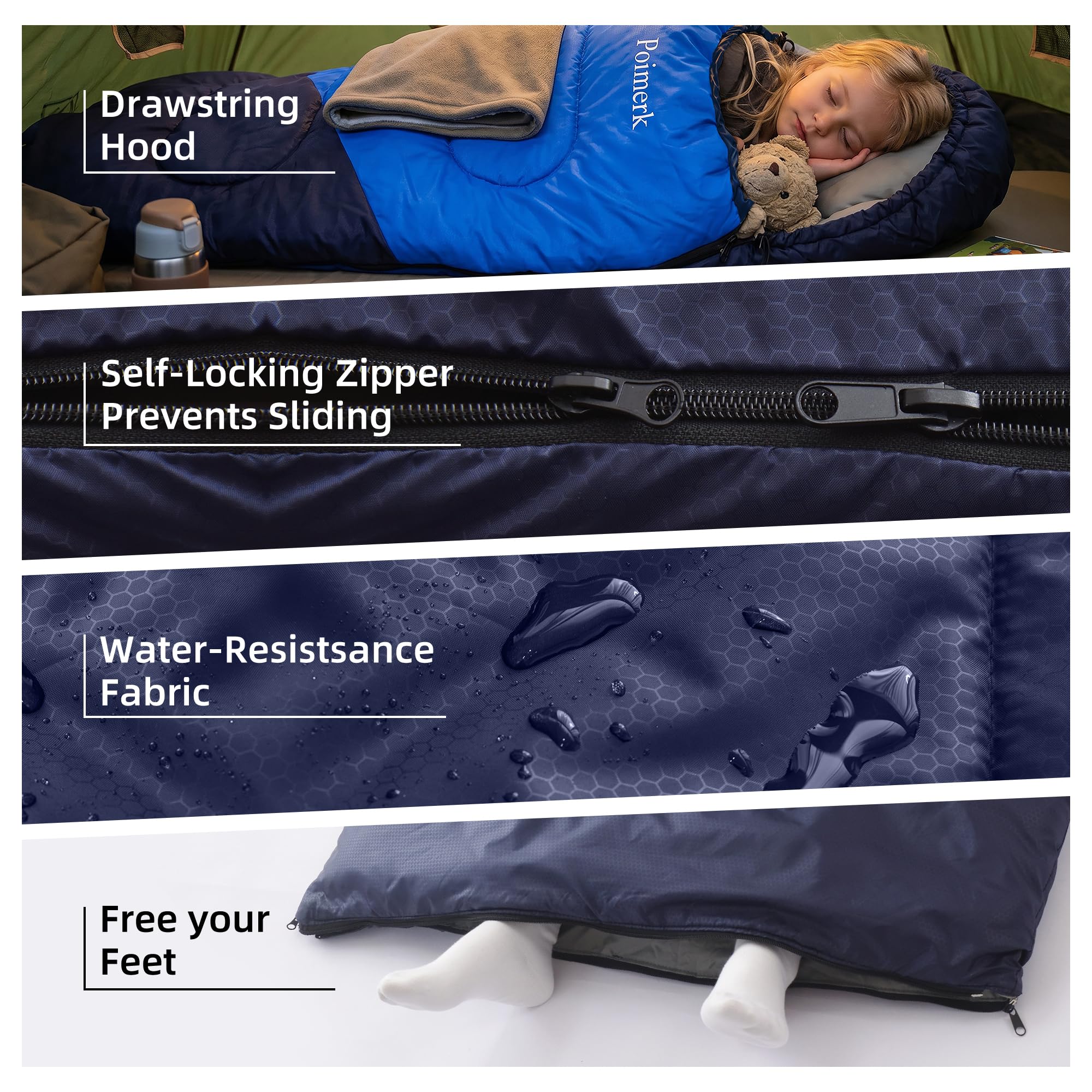 poimerk foot zipper closeup demonstrating ventilation control