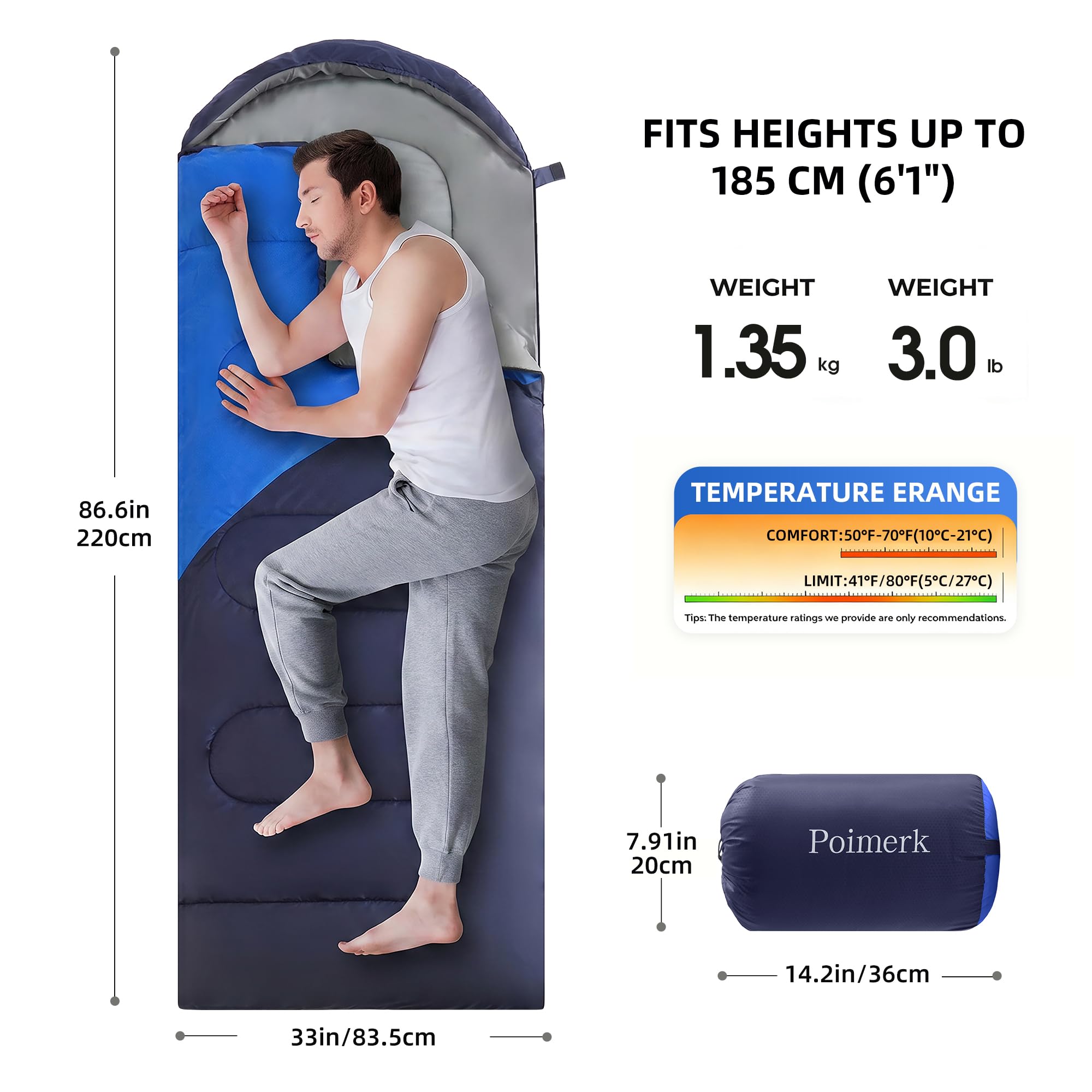 poimerk open flat inside view showing roomy interior and lining comfort
