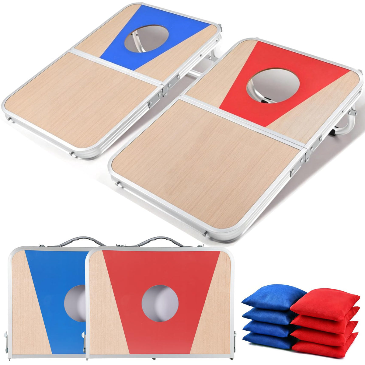 Pointyard front view of boards showing ready-to-play setup and convenience