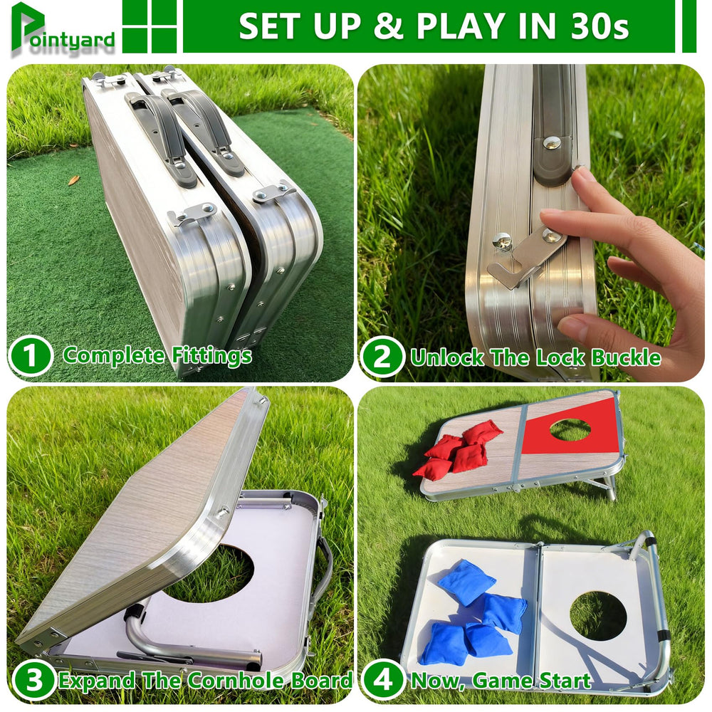 Pointyard size comparison with hands showing portability and easy handling