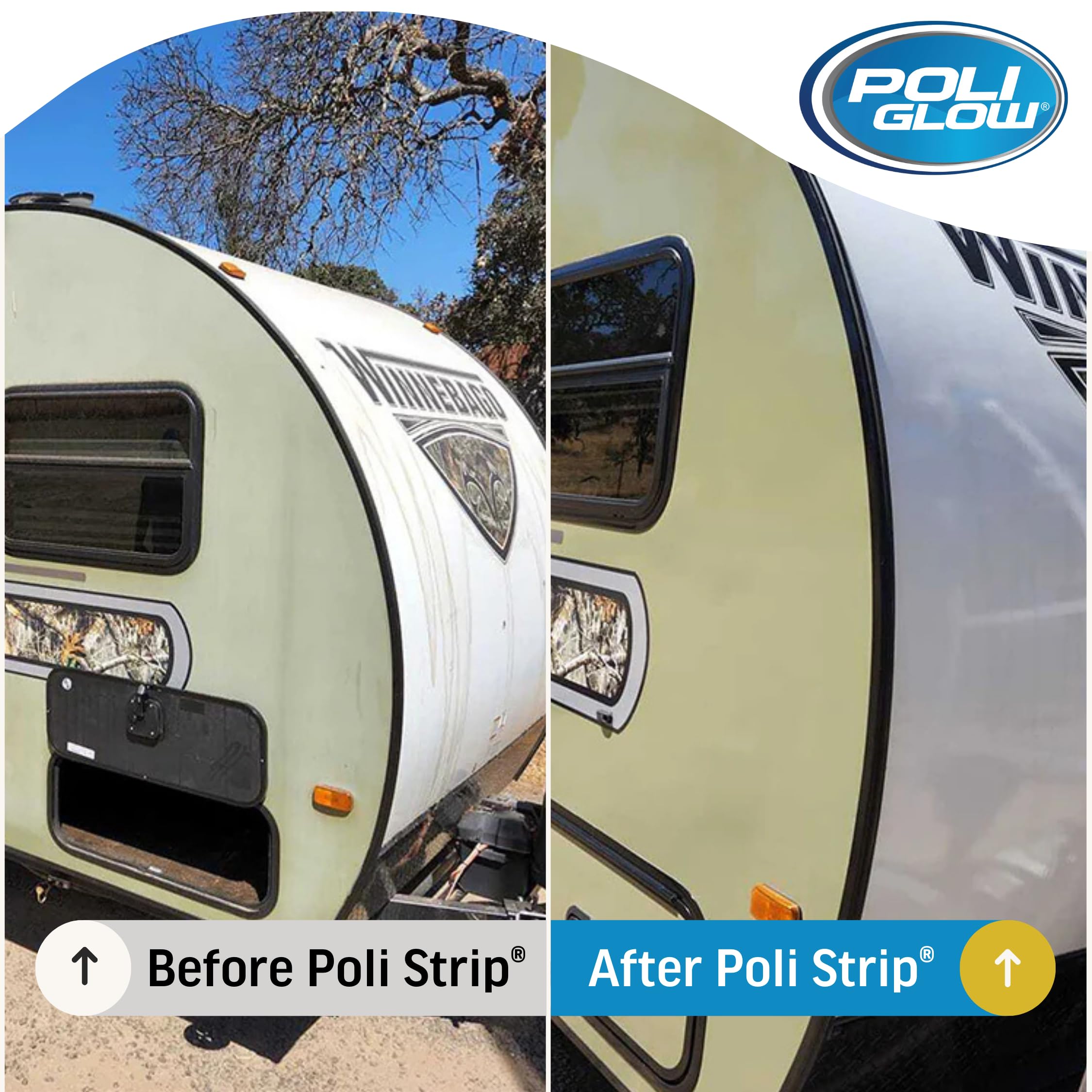Poli Glow foaming action during rinse showing efficient residue removal