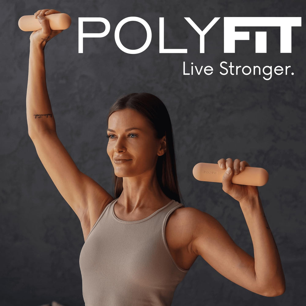 Polyfit dumbbell bars used during outdoor walking to boost calorie burn and portability benefit