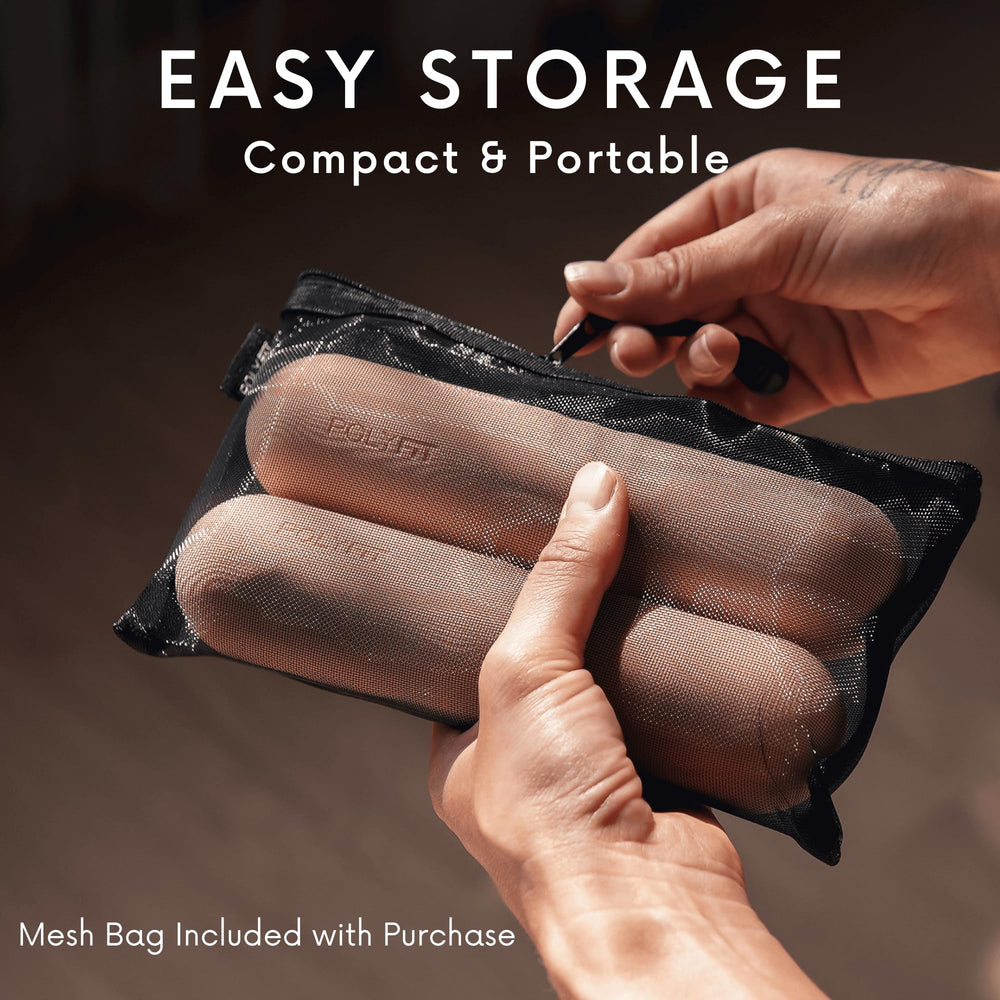 Polyfit bars placed on wood floor showing no scratches or dents for floor-friendly workouts