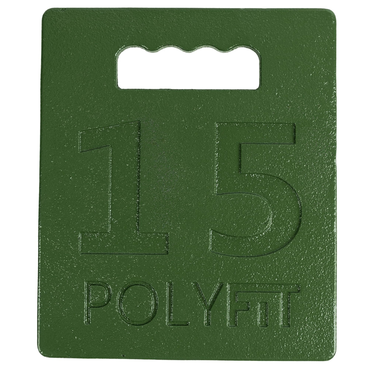 Polyfit front view plate showing compact 10x12 profile and durable finish for versatile training