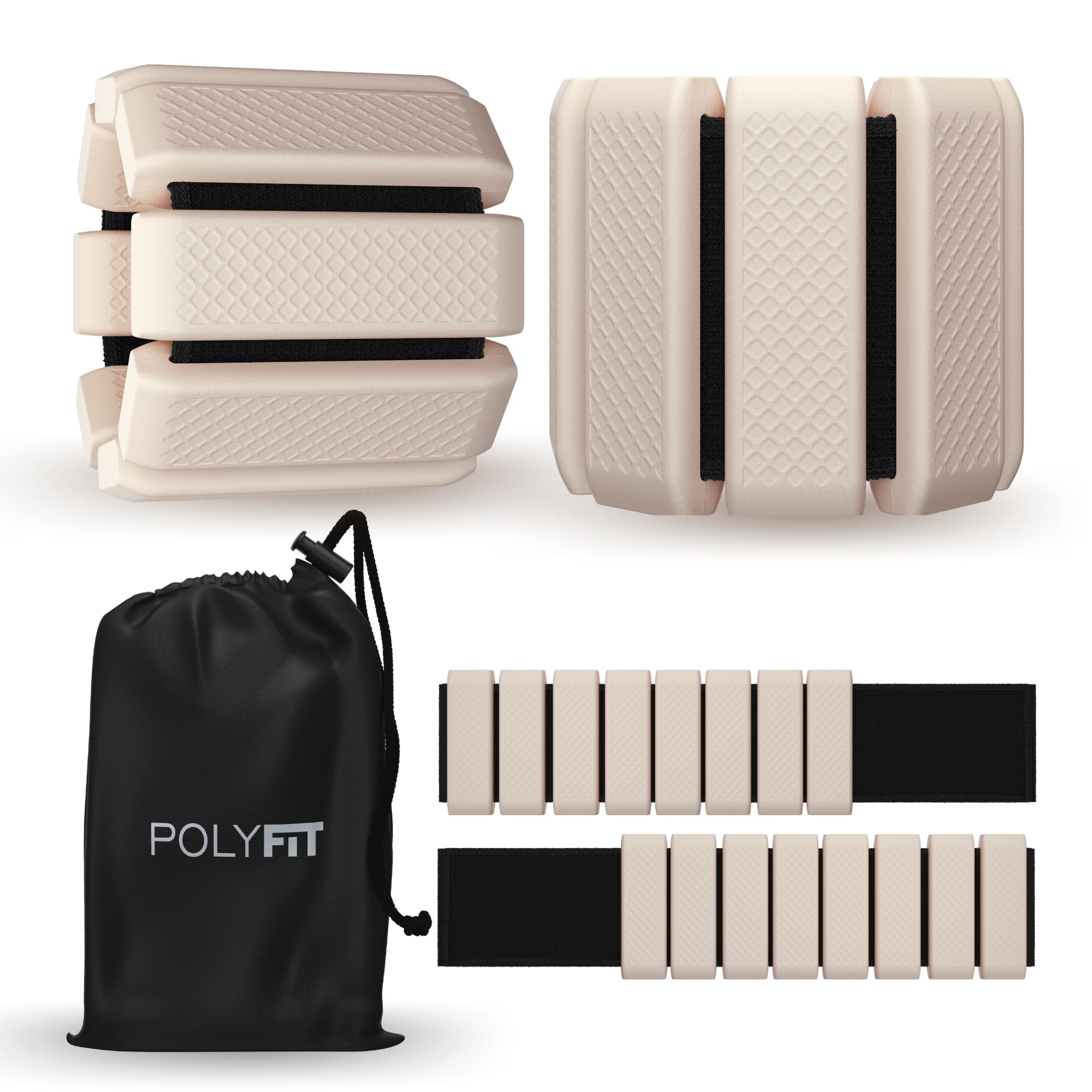Polyfit front view in sand showing sleek design and wearable benefit