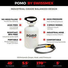 Pomo textured HDPE body detail conveying durable, long-lasting outdoor use benefit