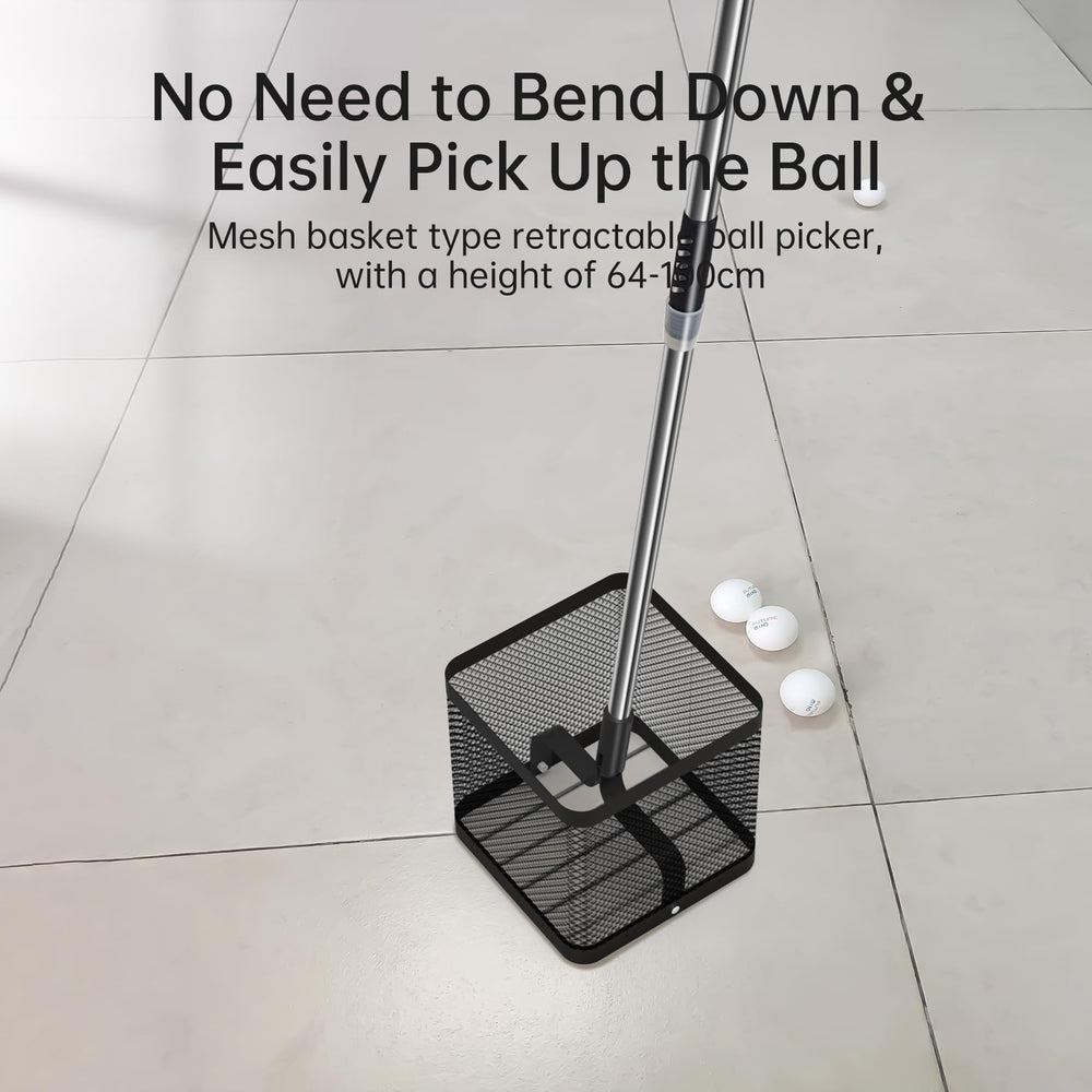 PONGBOT basket close-up highlighting large capacity and secure hold