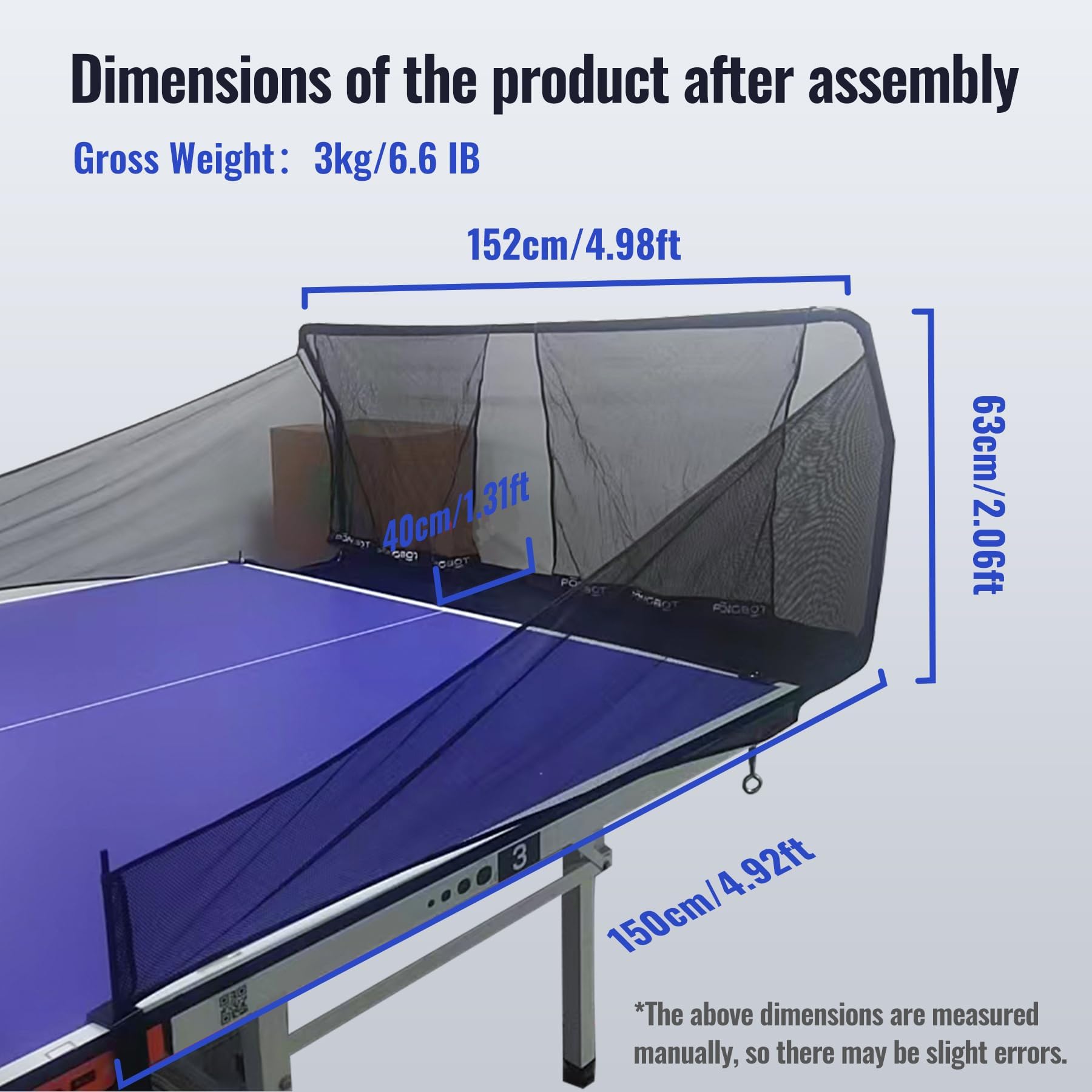 PONGBOT packed for storage folded flat for convenient transport and stowing