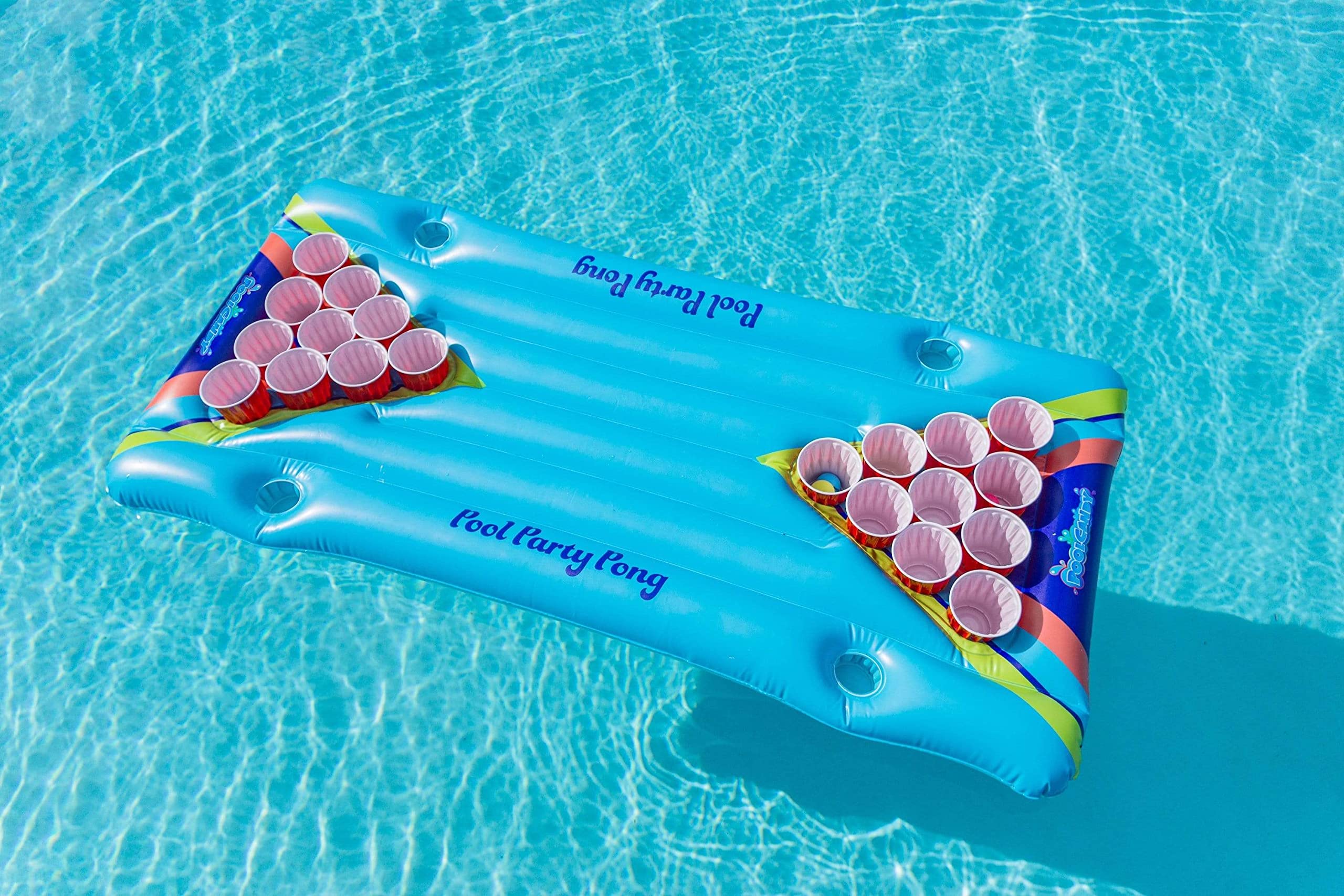 Poolcandy deflated and folded for storage, saves trunk space