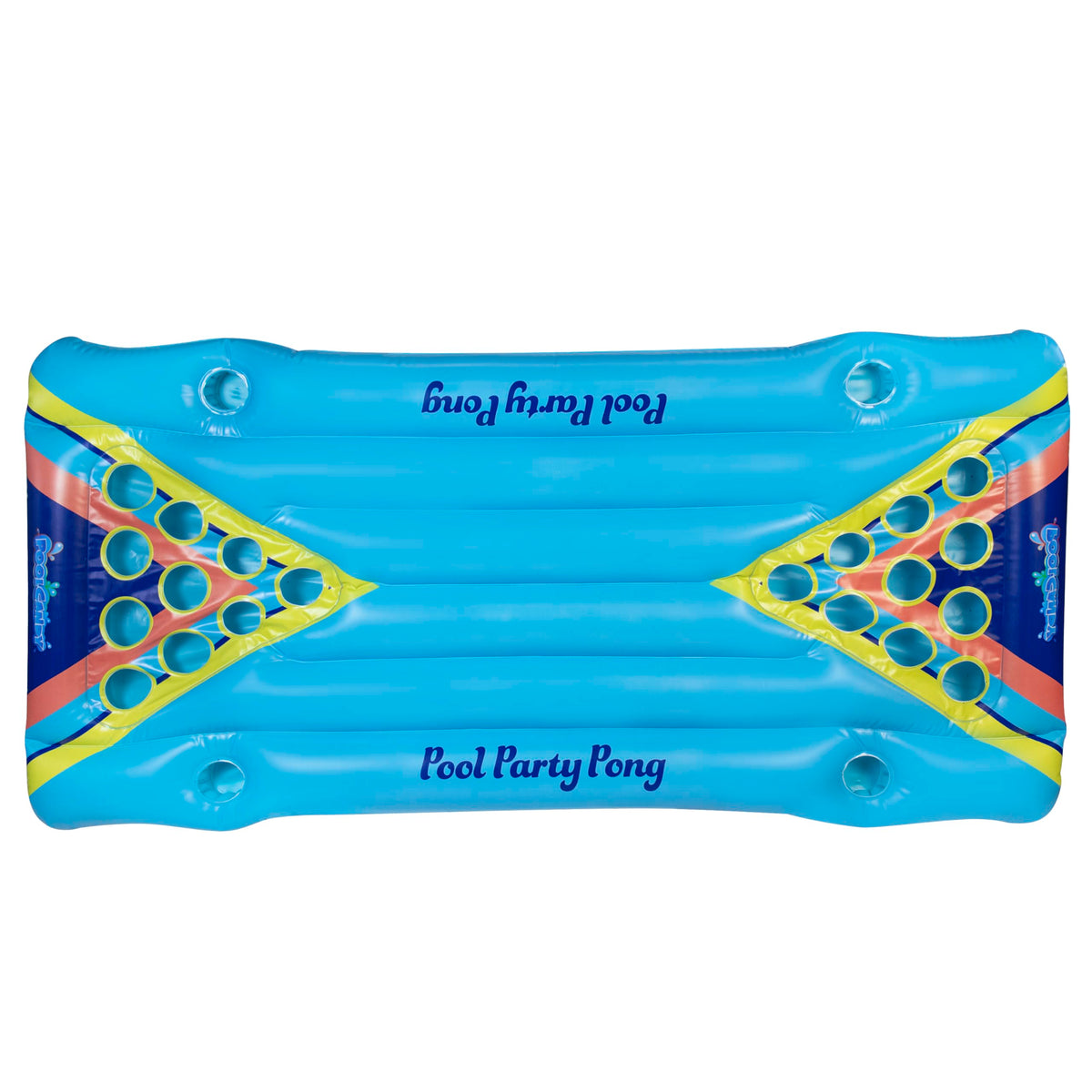 Poolcandy front view inflated showing targets, encouraging group play