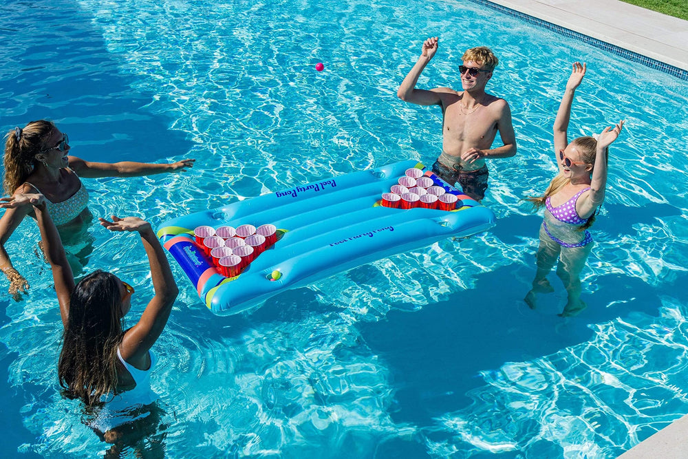 Poolcandy side view with drink holders, keeps drinks secure