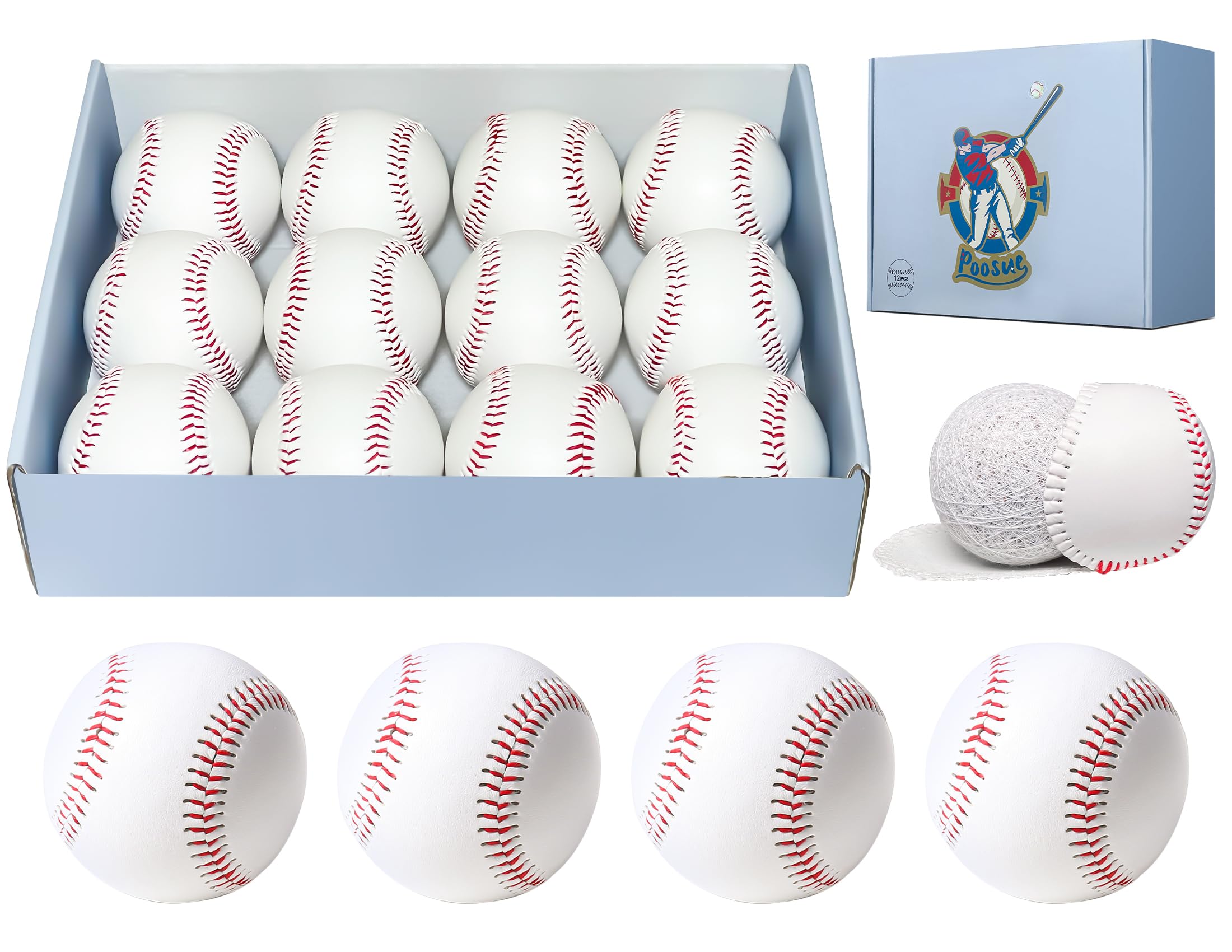 Poosue front packaging showing 12-pack and size, clear inventory benefit