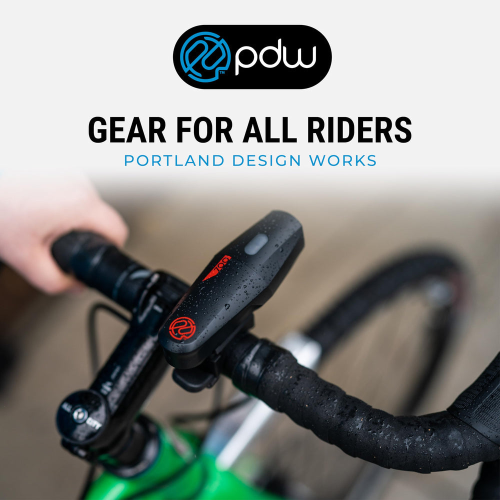 Commuter bike with Portland Design Works City Rover illuminated for daytime visibility benefit
