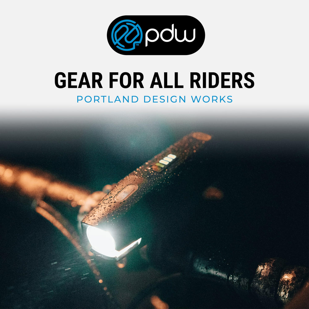 Portland Design Works beam pattern on road showing wide bright illumination