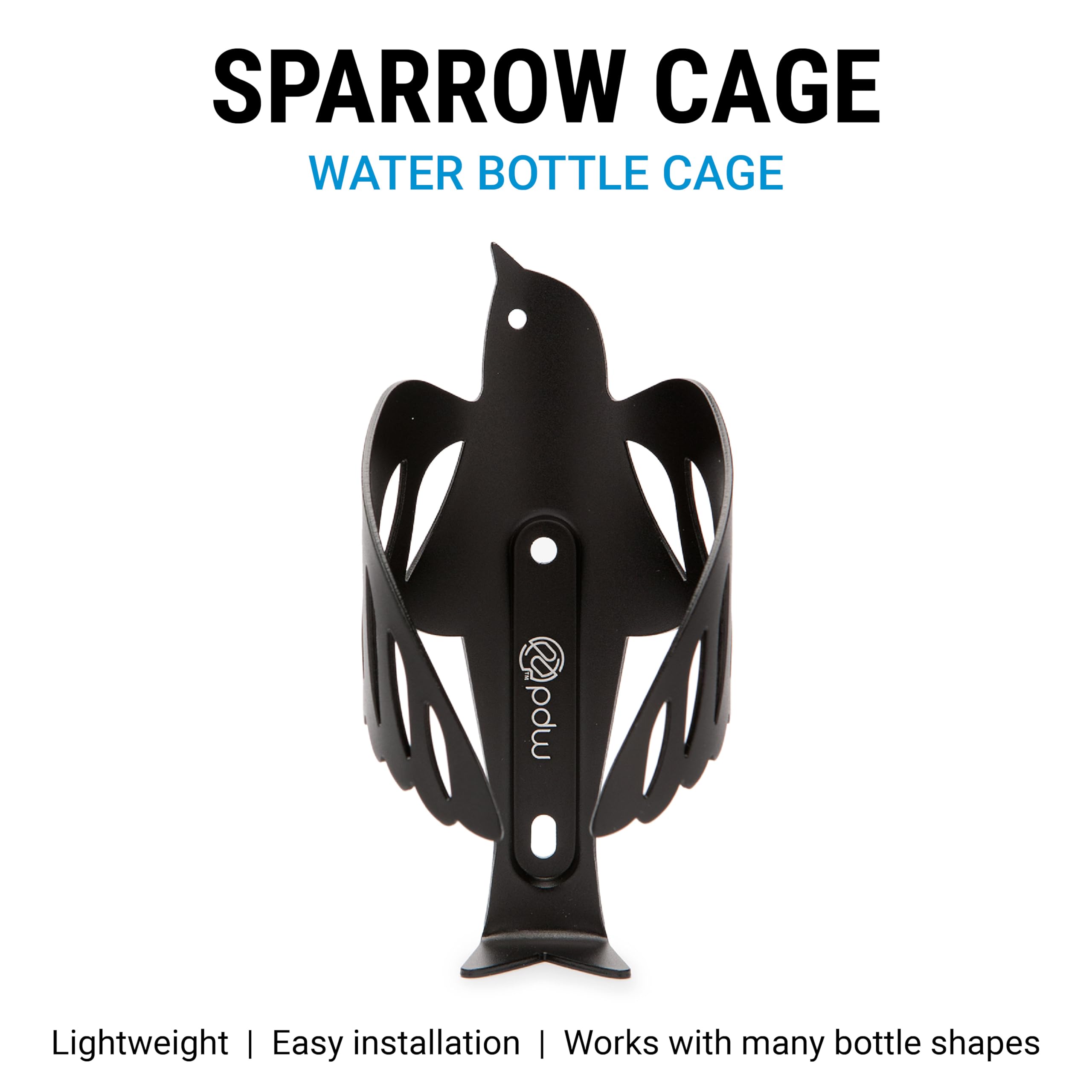 Portland Design Works Sparrow Cage side-entry detail demonstrating easy bottle access on tight frames