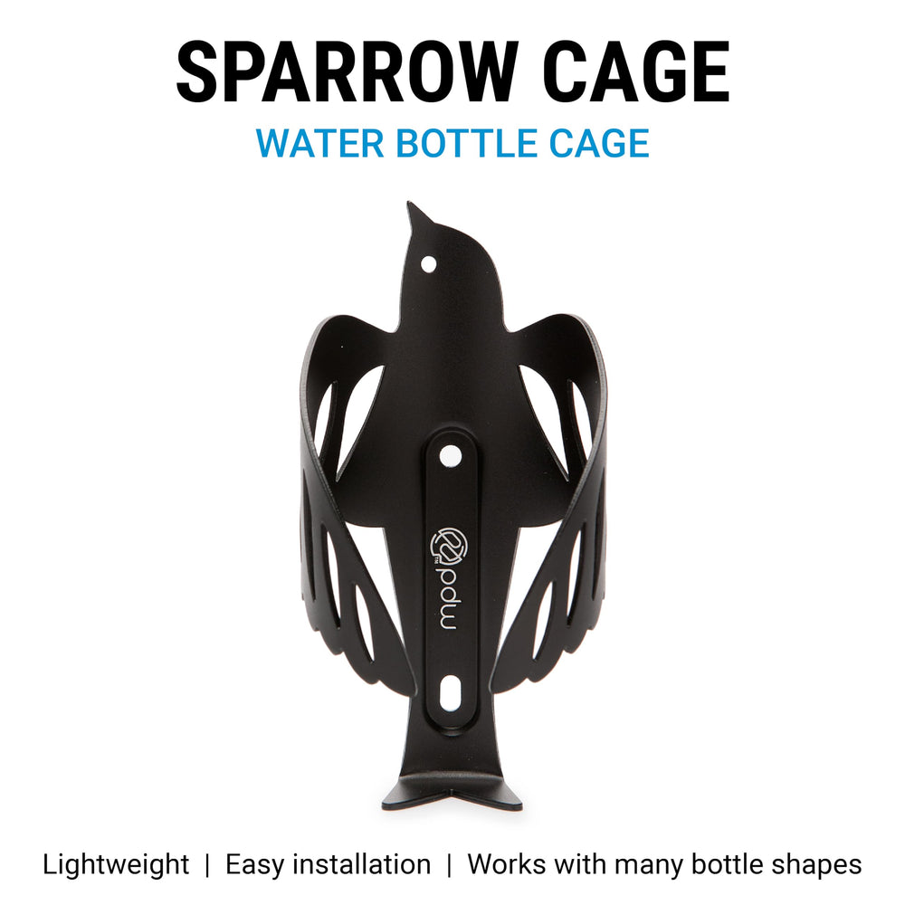 Portland Design Works Sparrow Cage side-entry detail demonstrating easy bottle access on tight frames