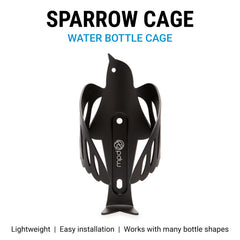 Portland Design Works Sparrow Cage side-entry detail demonstrating easy bottle access on tight frames