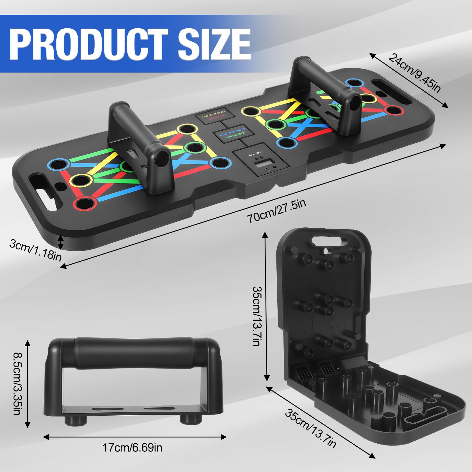 POSKOU folded compact push up board easy storage and travel benefit