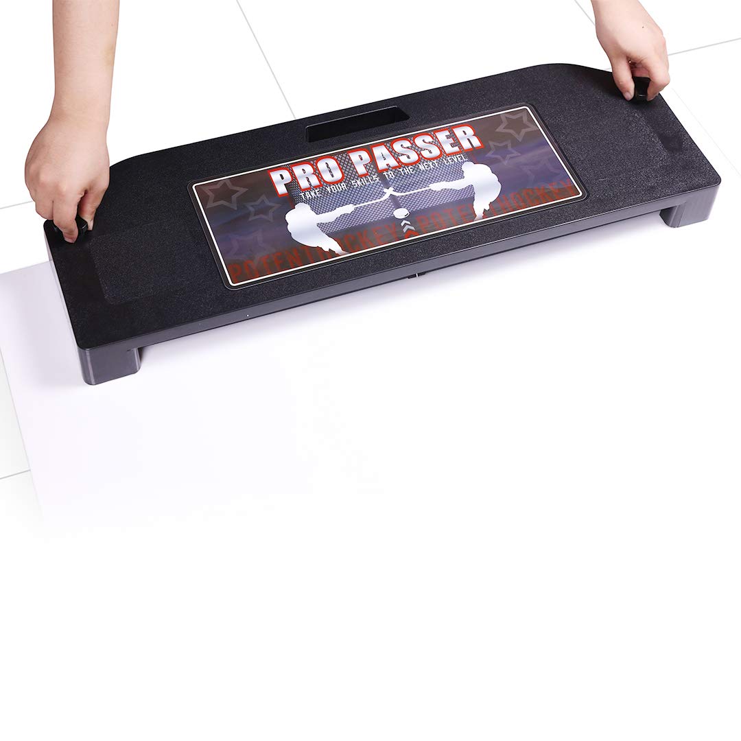 Potent clamp-on passer front view mounted on shooting pad showing stable setup and quick practice