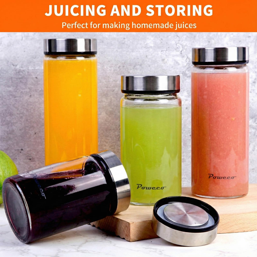 poweco bottle in use pouring a fresh smoothie to show easy wide-mouth filling