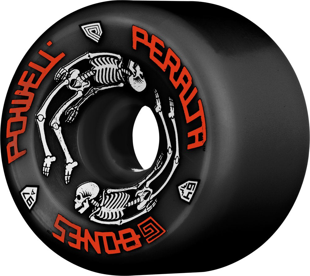 Powell Peralta front view of black G-Bones wheel showing durable urethane for smooth park rides