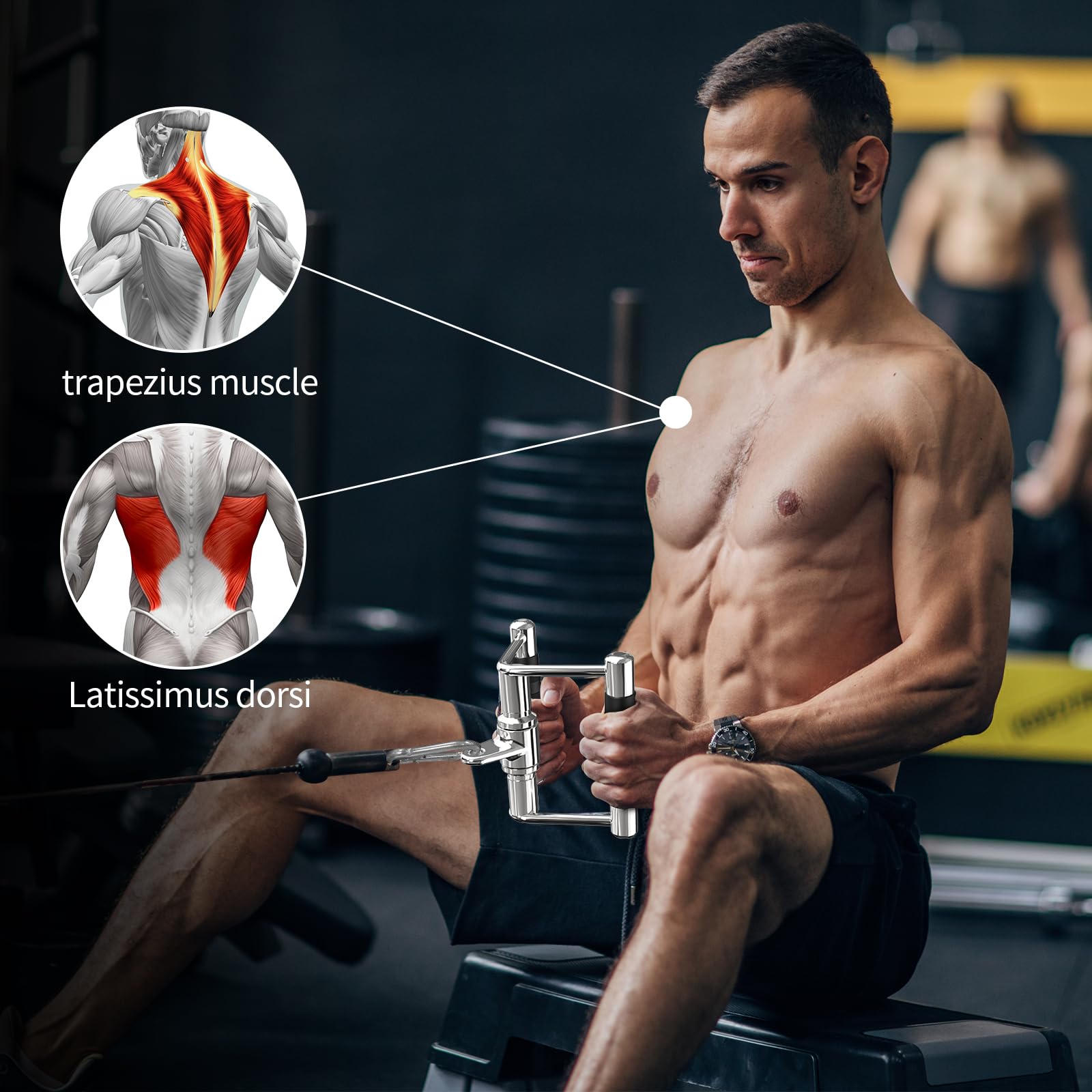 POWER GUIDANCE attachment in use for triceps pulldown improving isolation