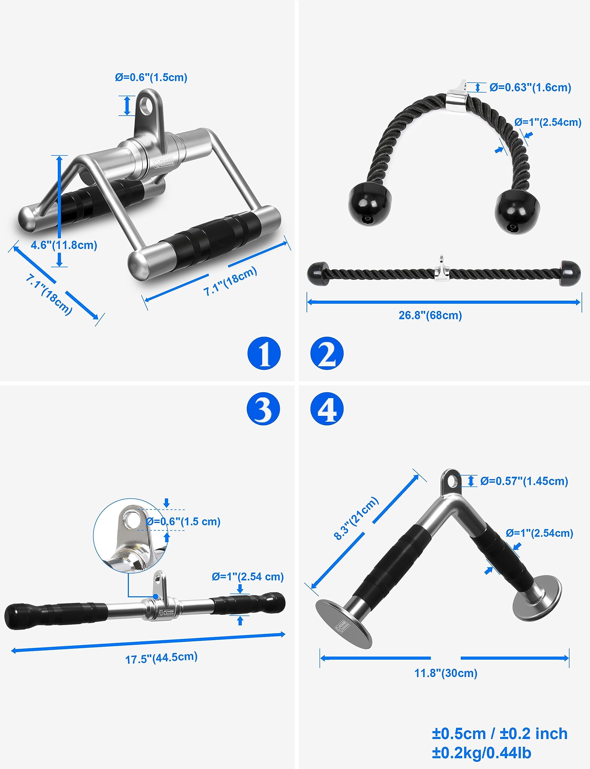 POWER GUIDANCE chrome snap hooks and swivel assembly for smooth rotation