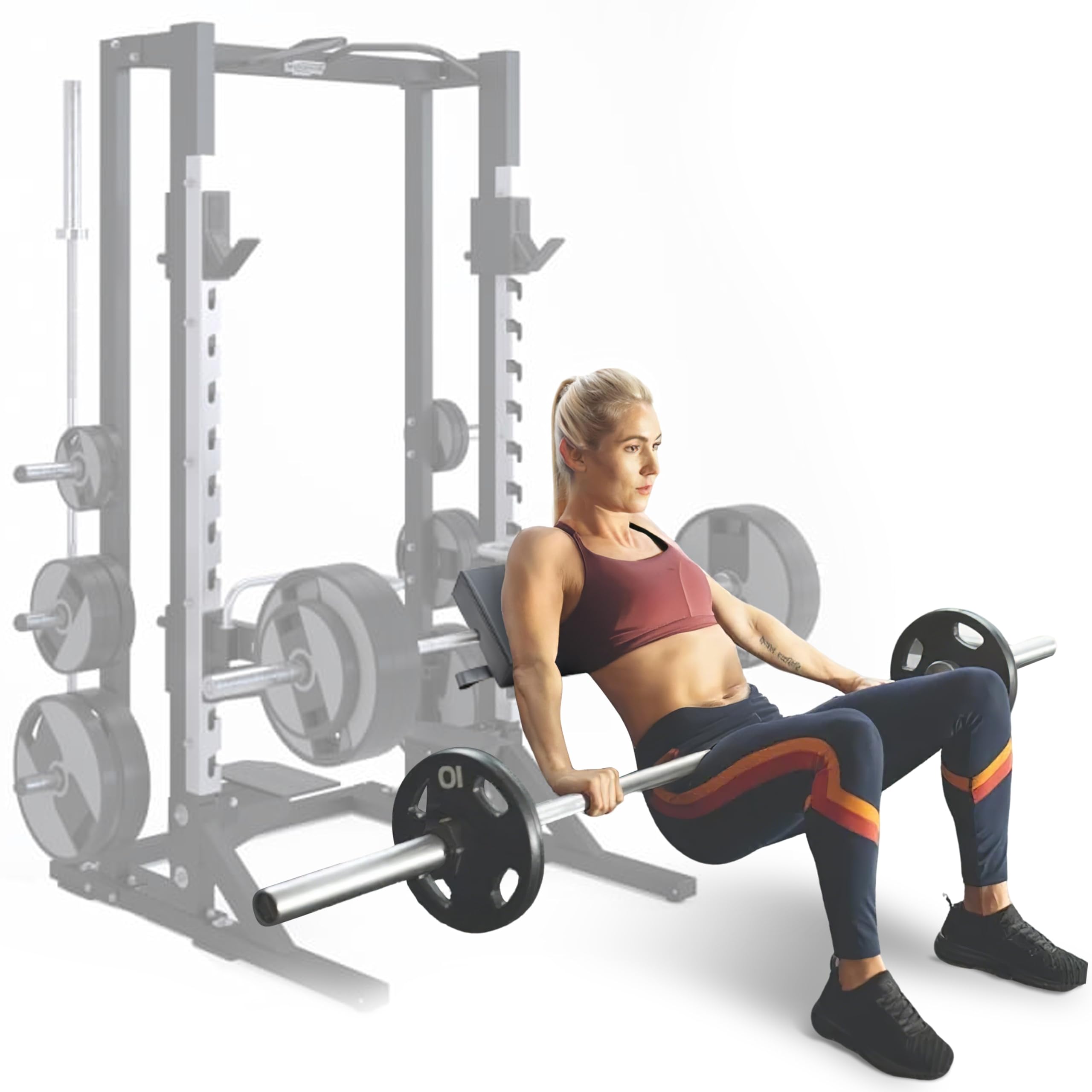 Powerber pad mounted on bar in gym demonstrating quick install benefit