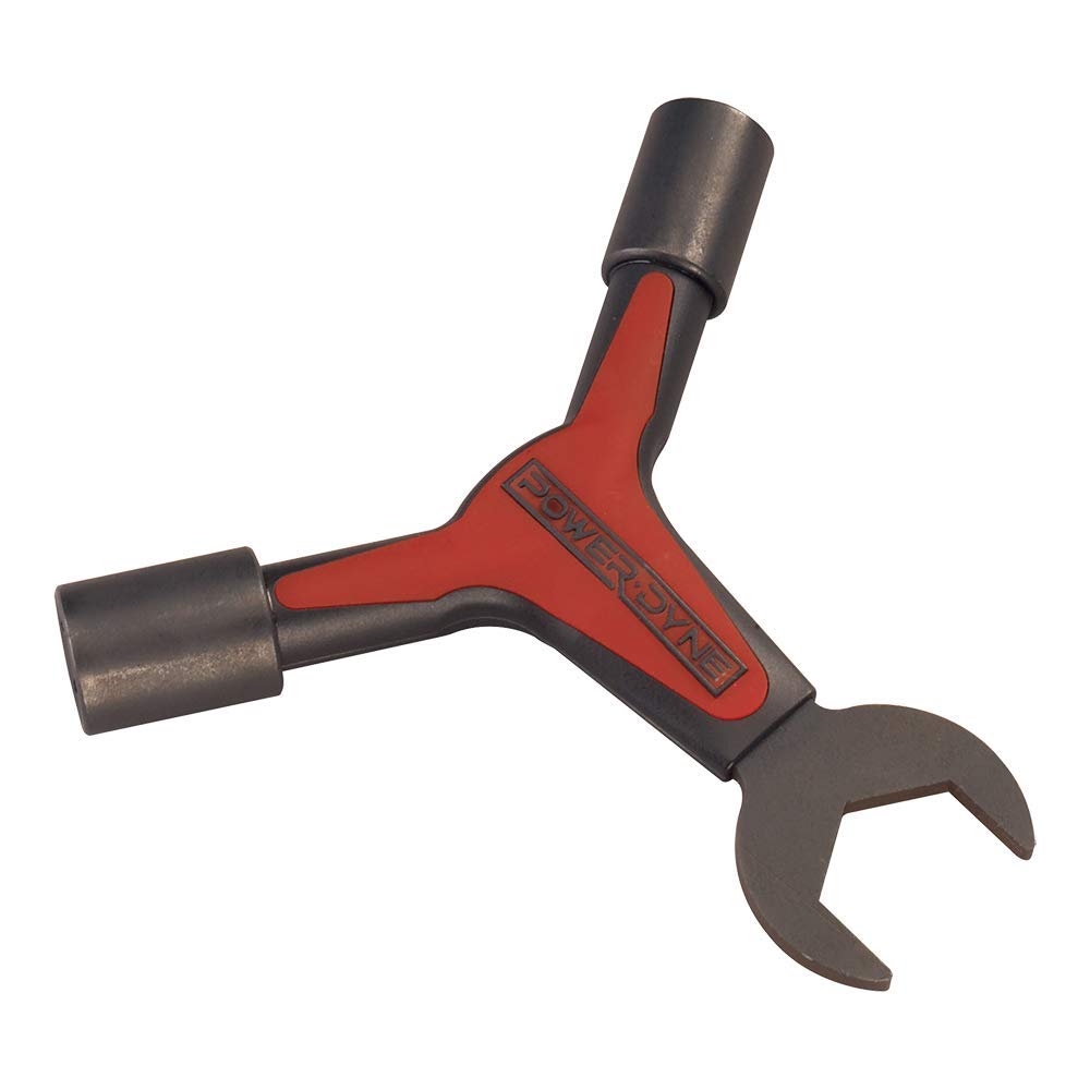 Powerdyne Y3 skate tool front view showing sockets and ergonomic grip for quick adjustments