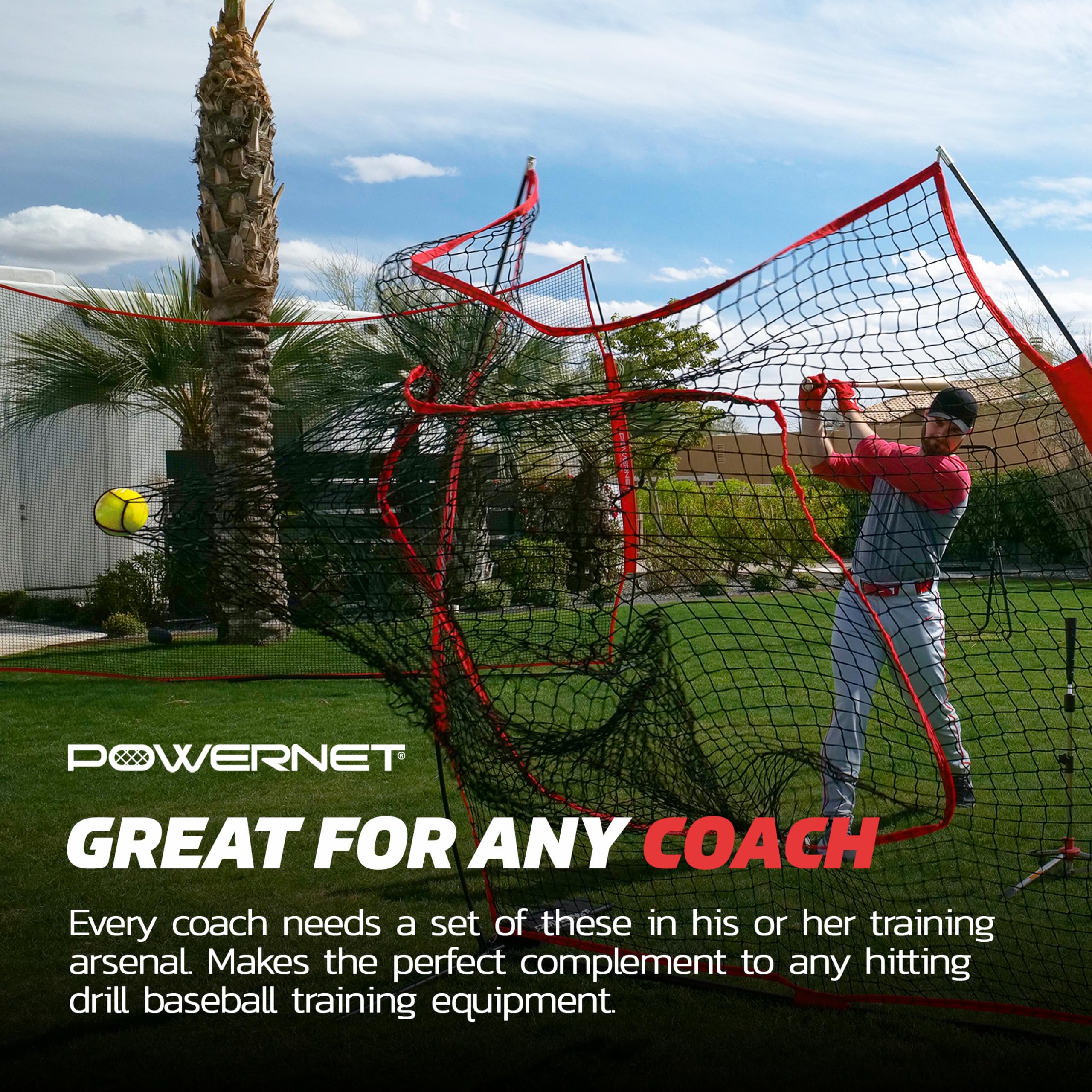 PowerNet ball in batting drill showing improved swing mechanics and power development benefit