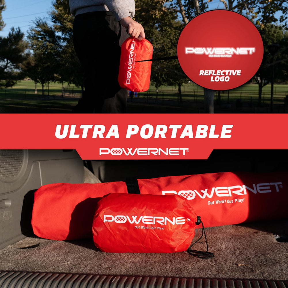 PowerNet ball in throwing drill showing arm-strength training and consistent release benefit