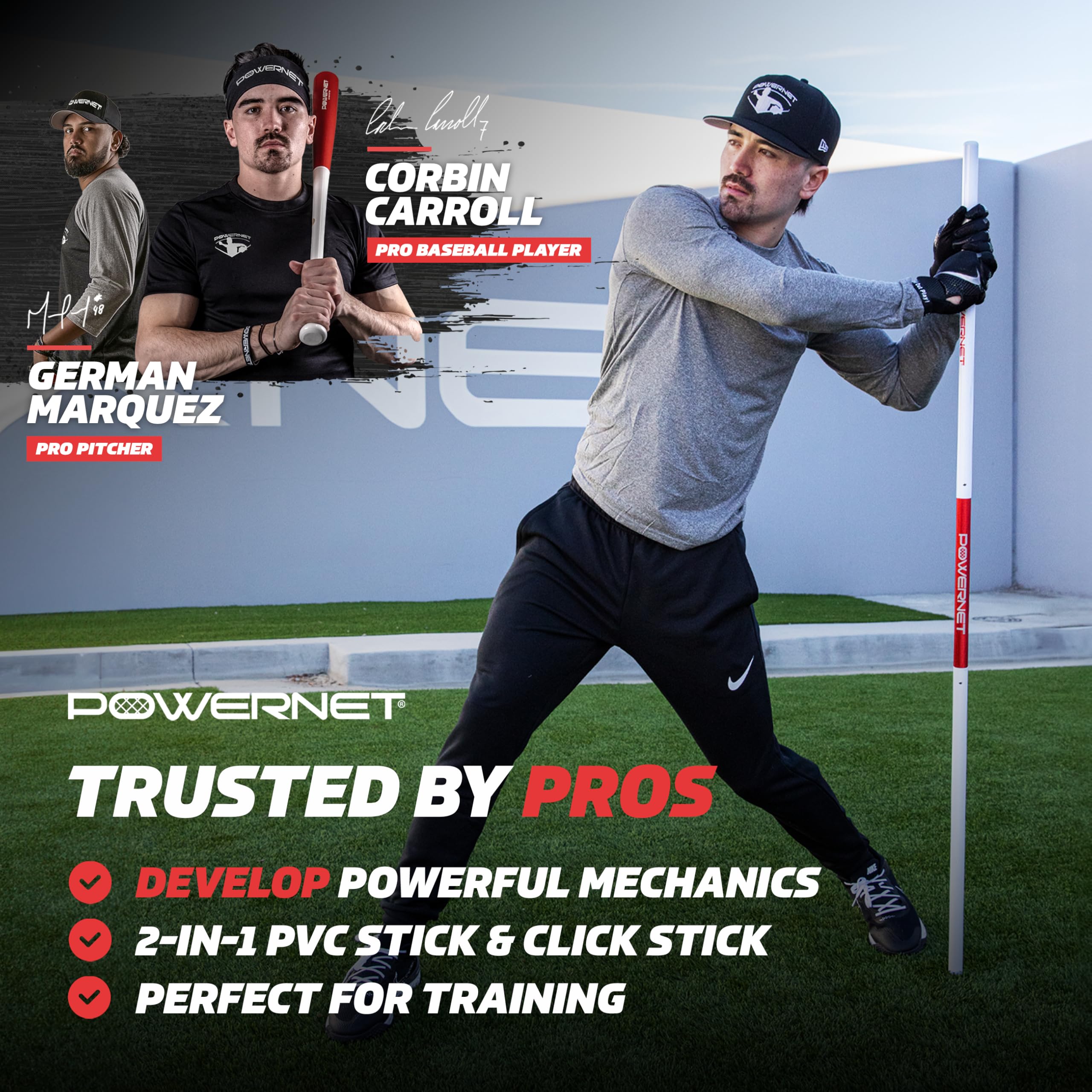 PowerNet close-up of knurled handle providing improved grip and control