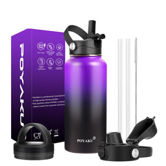 POYAKU purple bottle front view showcasing insulated design and color