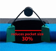 Practice Pro installed in corner pocket illustrating tighter target