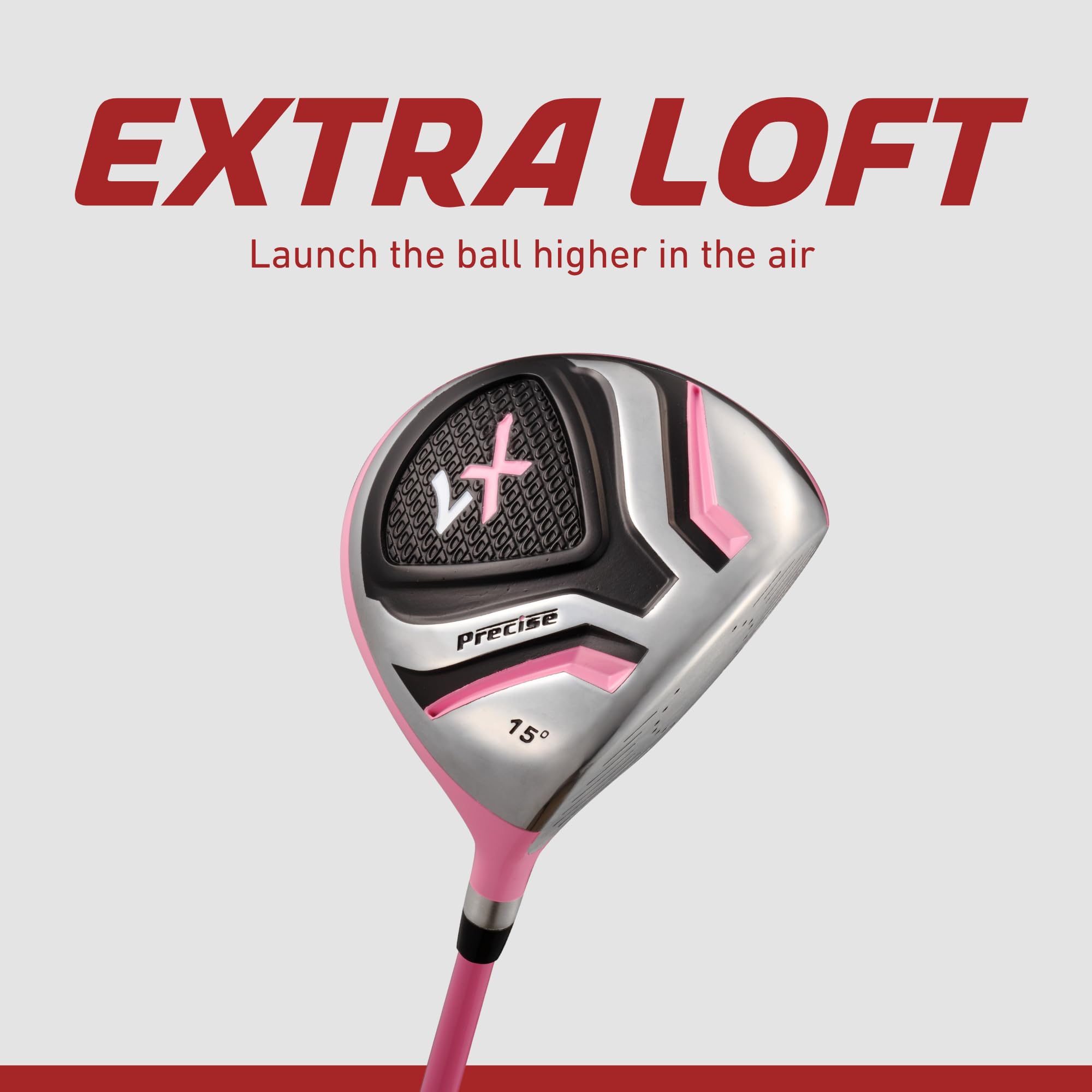 PRECISE putter and irons arranged demonstrating balanced set for full game practice