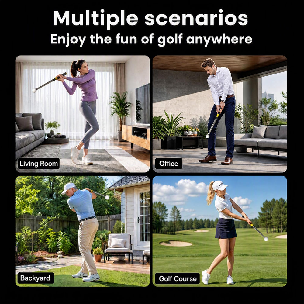 Prennaxi on driving range during practice session, helps reinforce course-ready swing