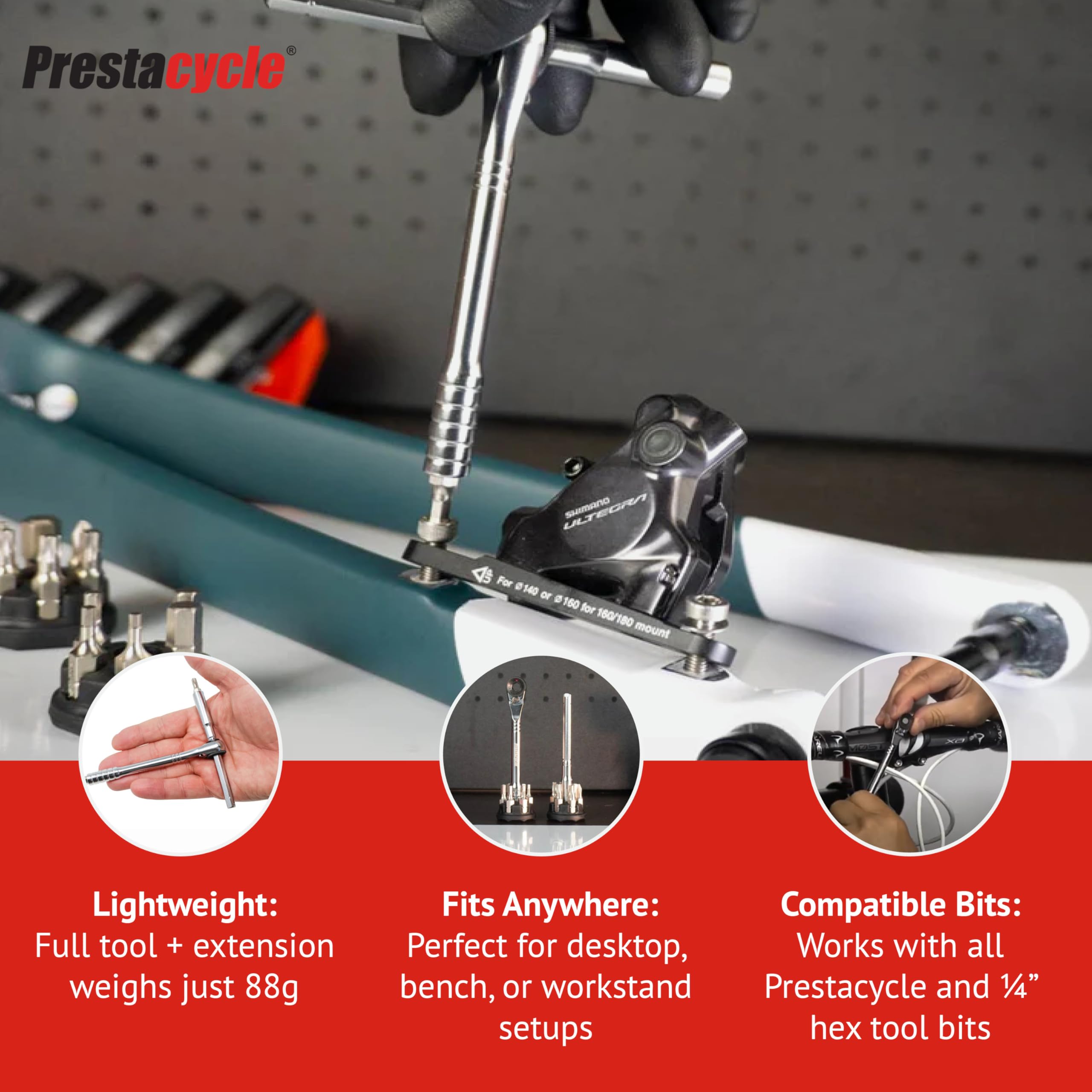 Prestacycle array of 12 S2 bits and two round holders displaying durable bit selection