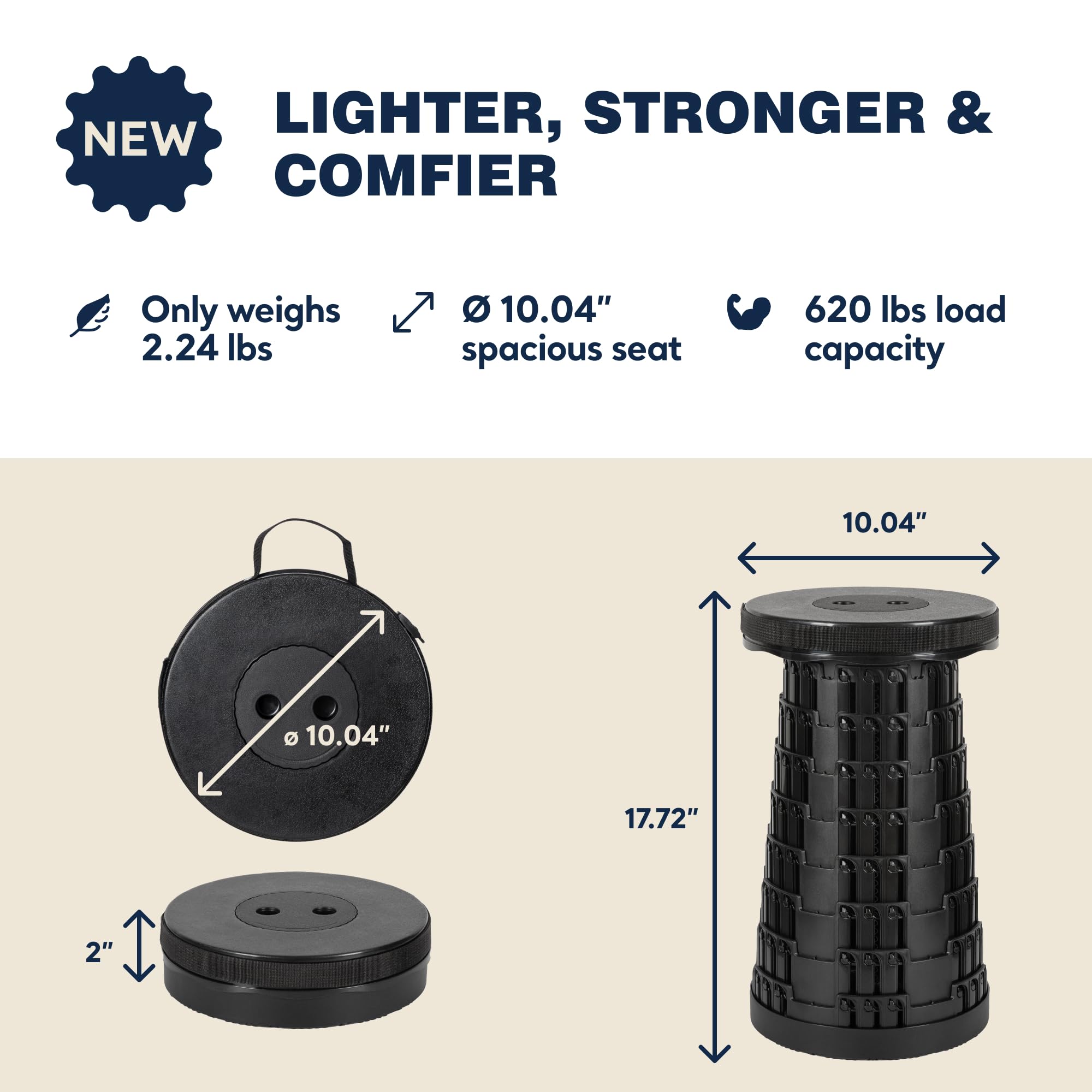 Prestige Outback cushioned carry bag converts to seat cushion and eases transport