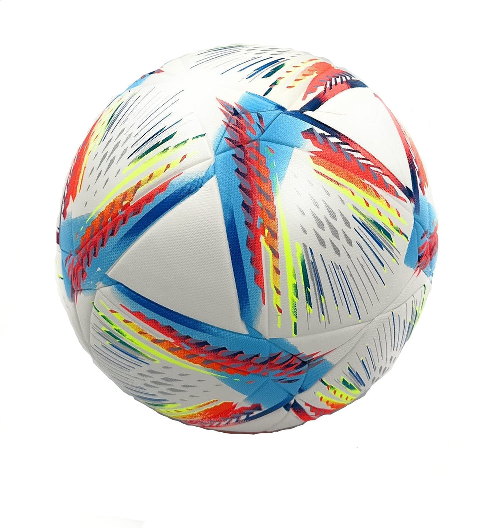 Prime Quality Wellness front view of the match ball showing panel design and branding for clear identification