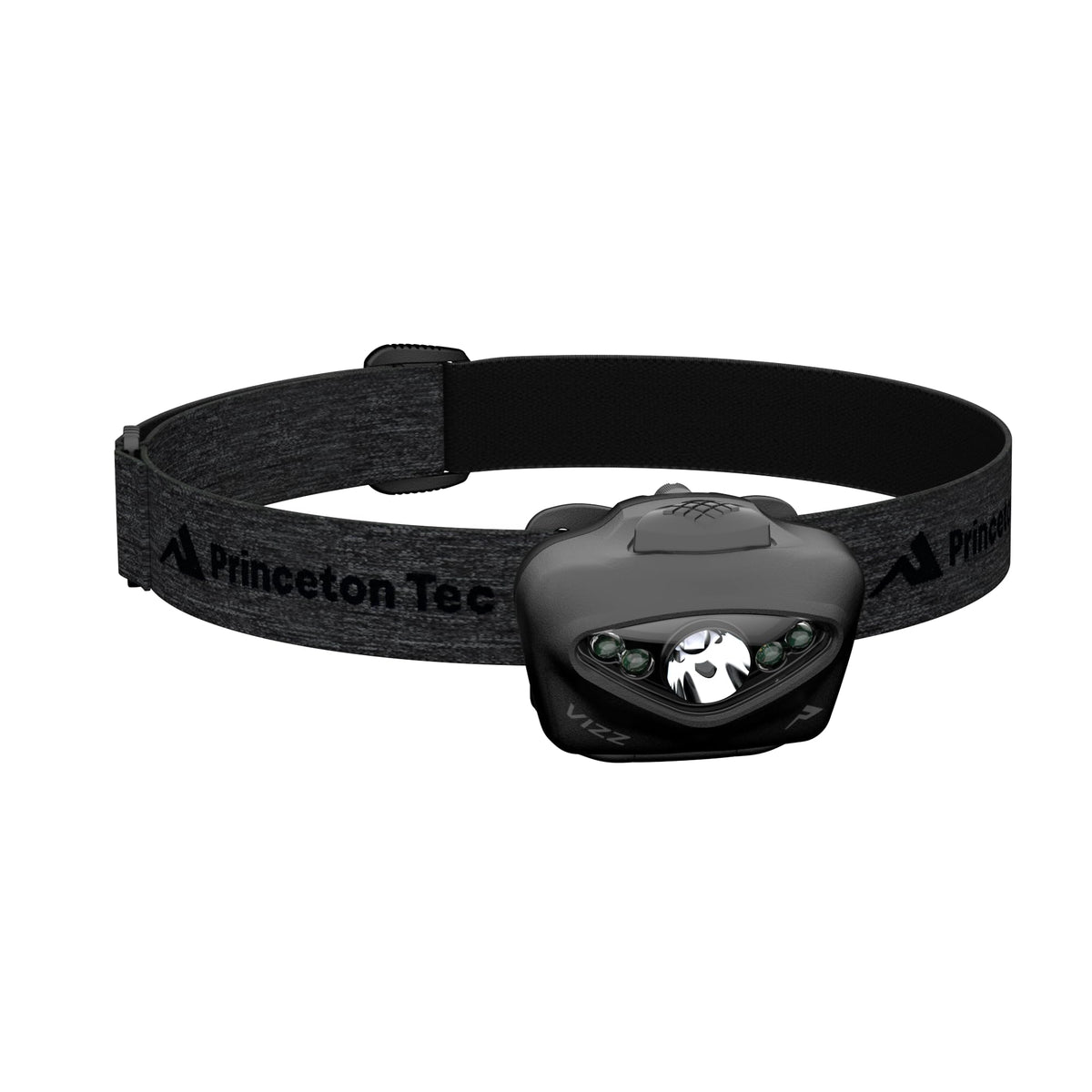 Princeton Tec Vizz front profile showing headlamp on elastic band for hands-free lighting