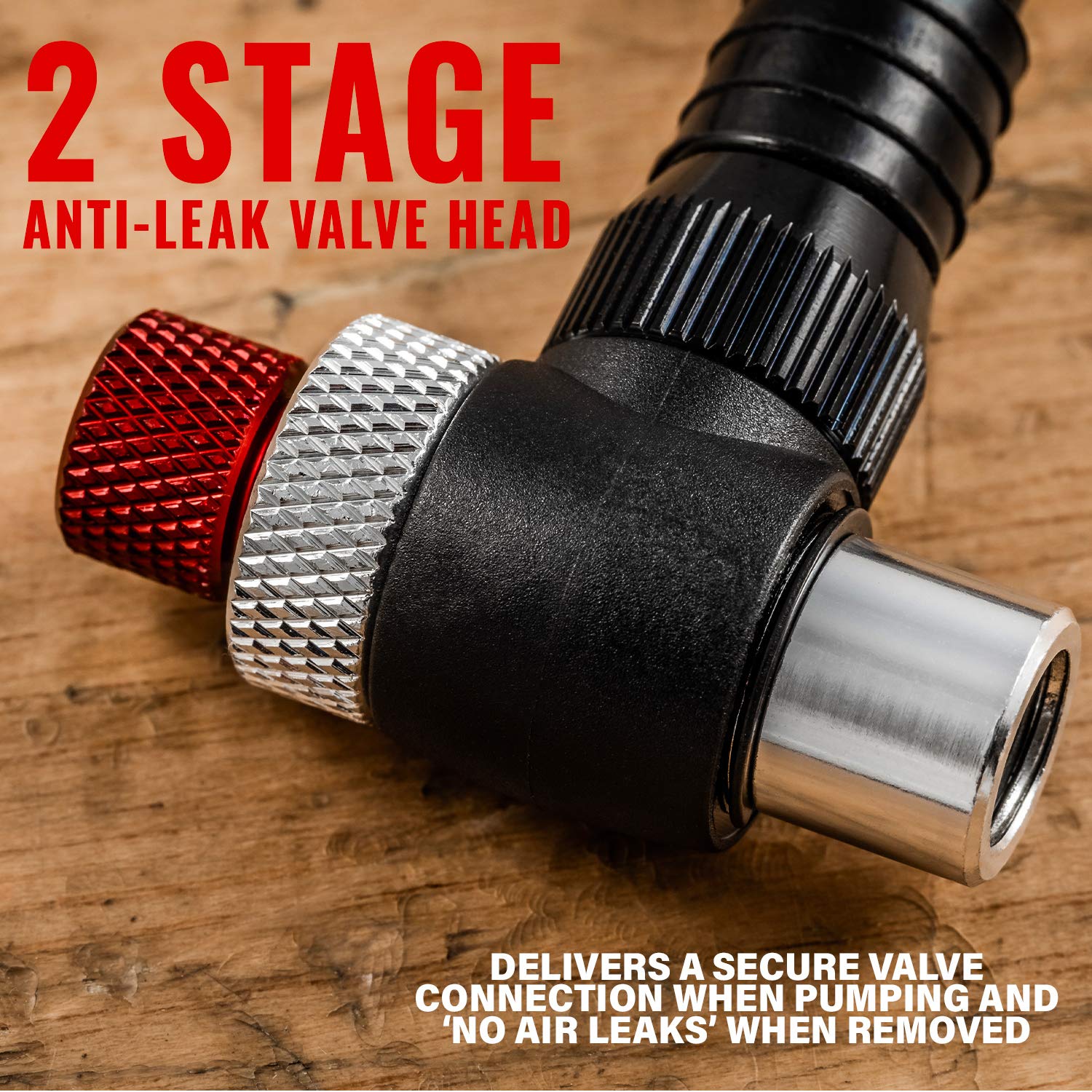 PRO BIKE TOOL swivel hose angle showing easy valve access and reach